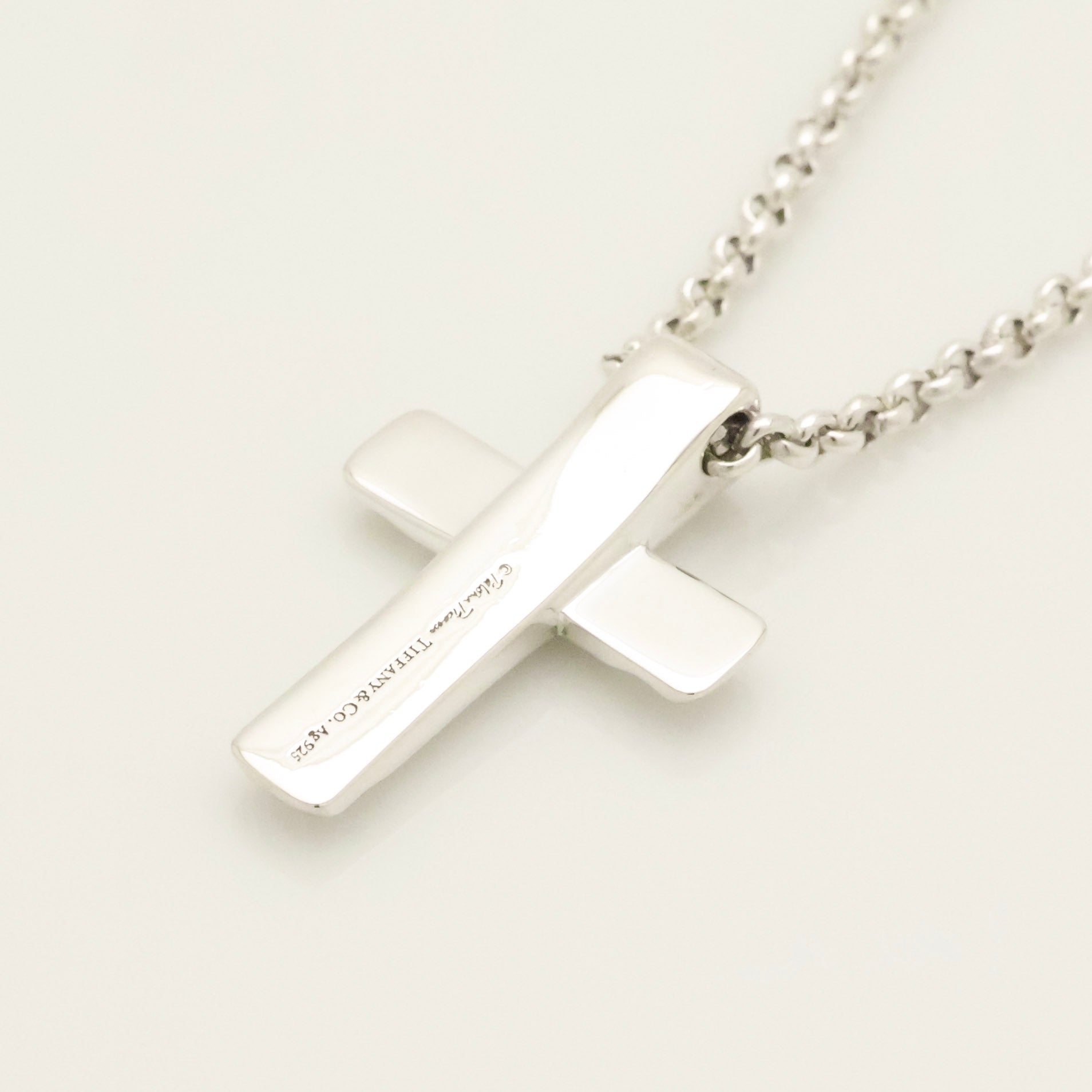  Tiffany & Co. Picasso Groove Cross Necklace Sterling Silver 925 