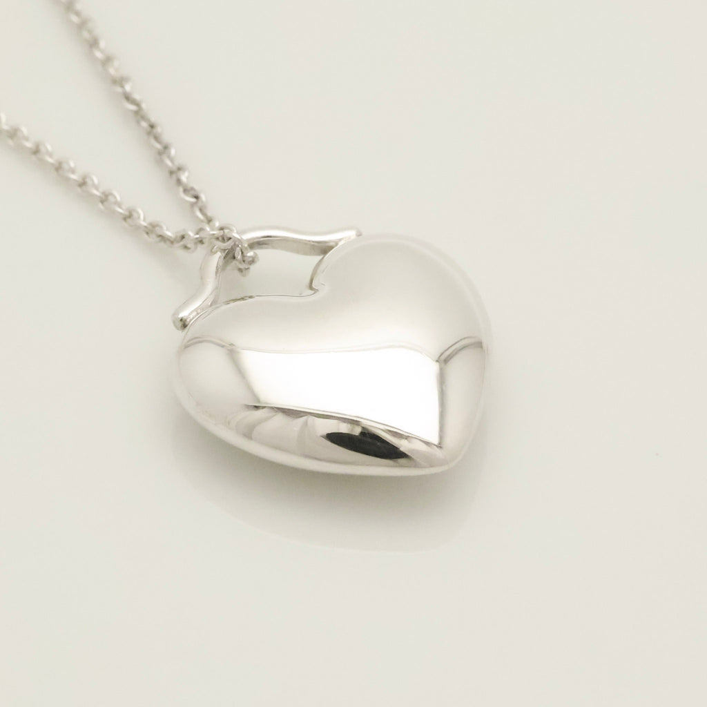  Tiffany & Co. Puff Heart Pendant Necklace Sterling Silver 925