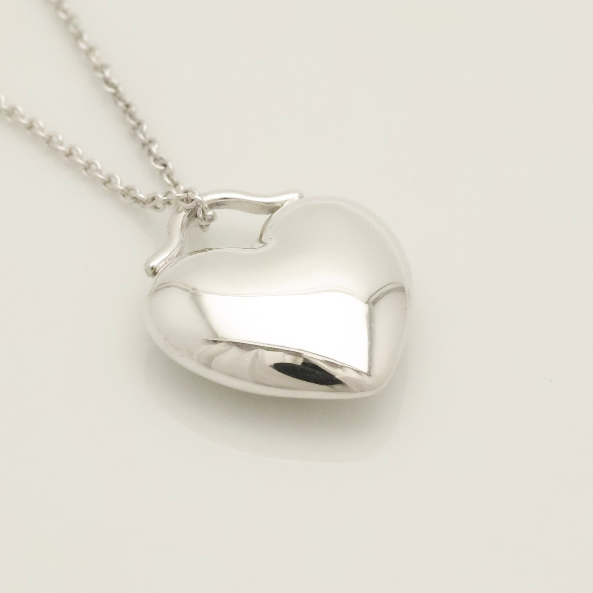  Tiffany & Co. Puff Heart Pendant Necklace Sterling Silver 925