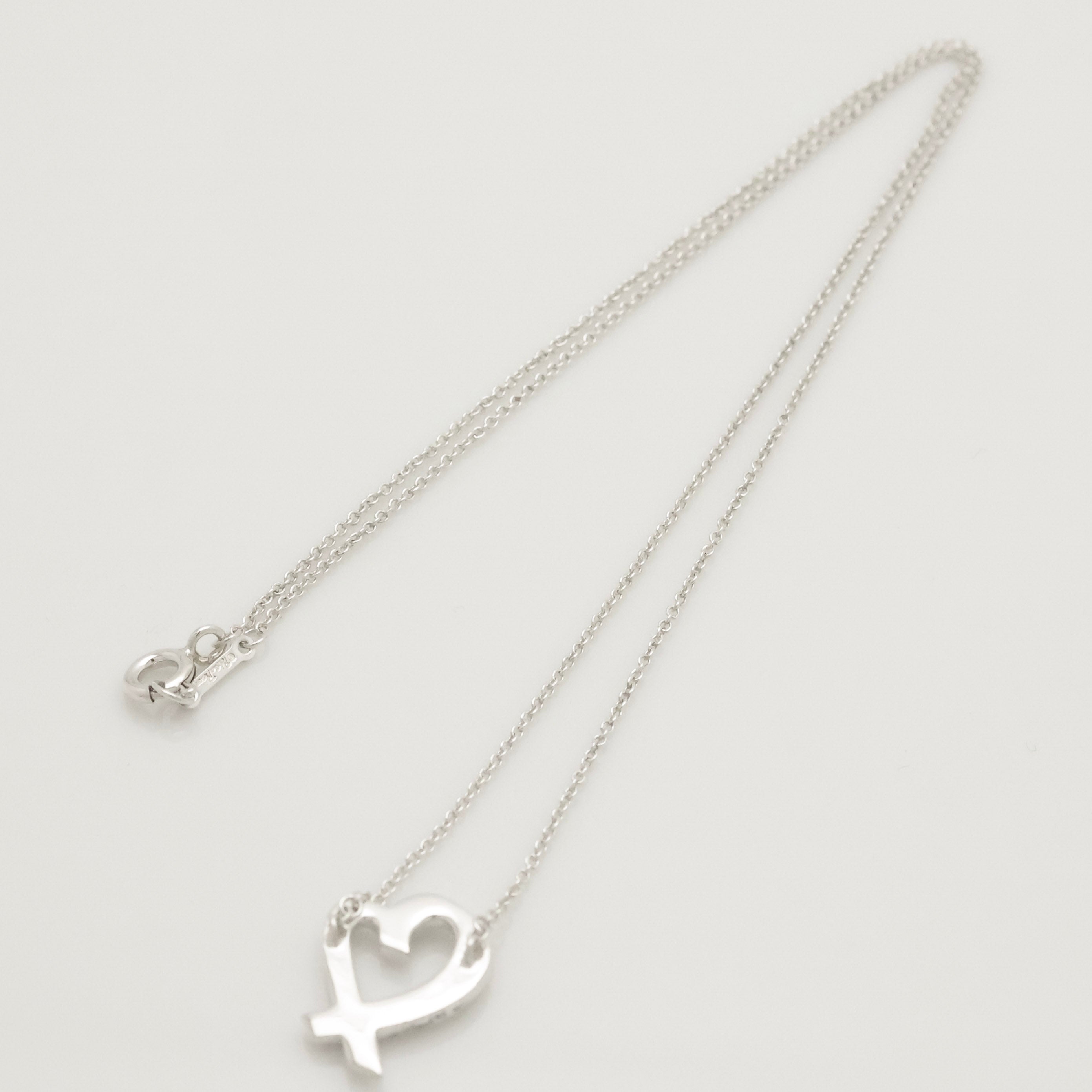 TIFFANY&Co. ラビング ハート 1P ダイヤモンド パロマピカソ ネックレス AG925