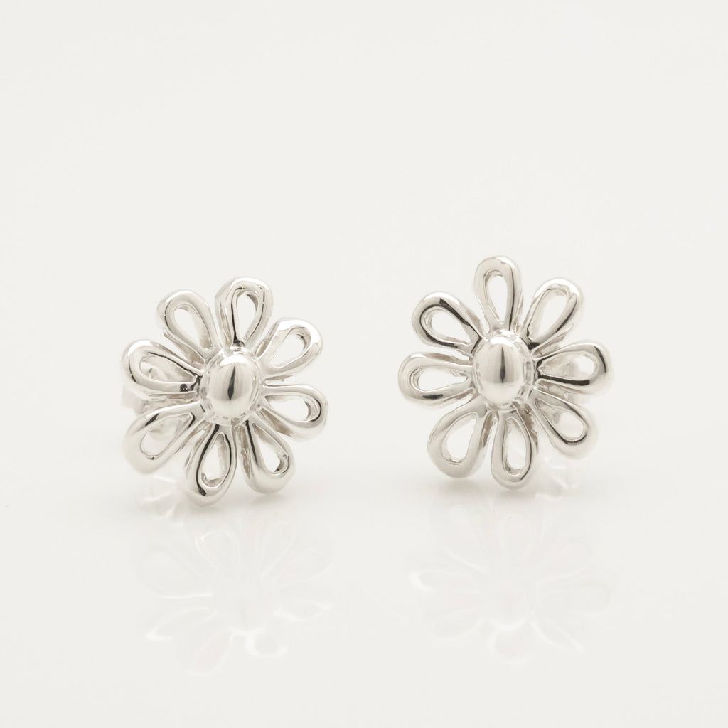 Tiffany & Co. Daisy Flower Stud Earrings Sterling Silver 925