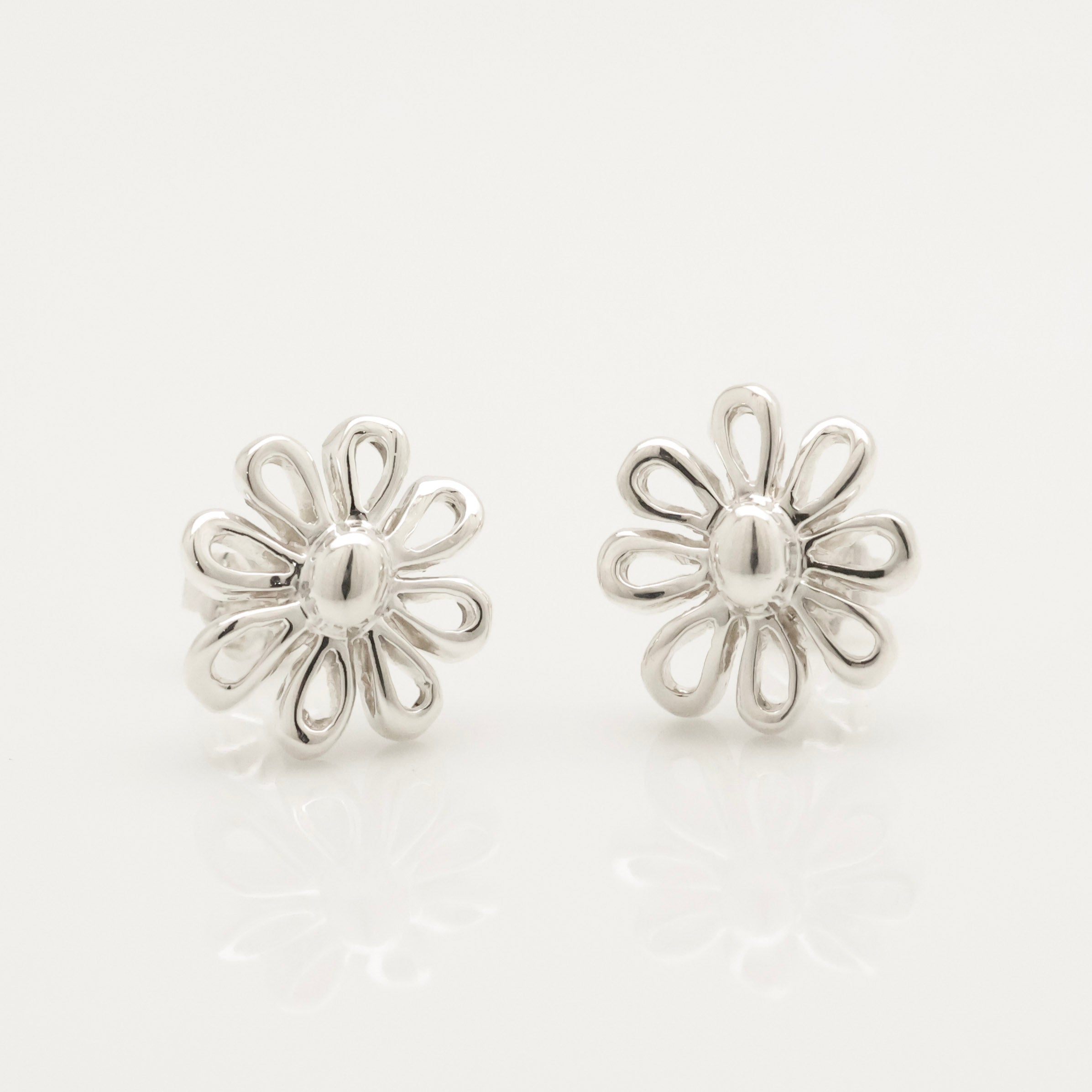 Tiffany & Co. Daisy Flower Stud Earrings Sterling Silver 925
