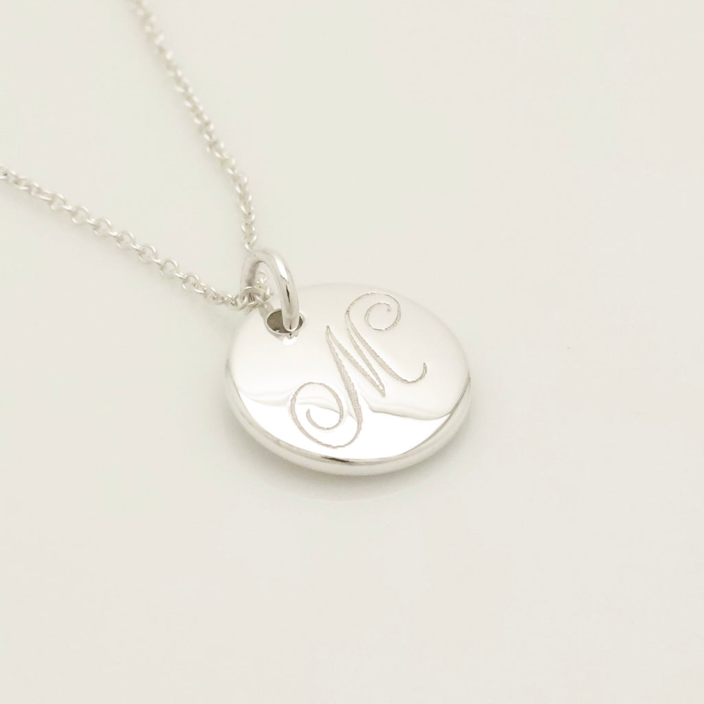 TIFFANY&Co. ノーツ レター ラウンド イニシャル M ディスク ネックレス AG925
