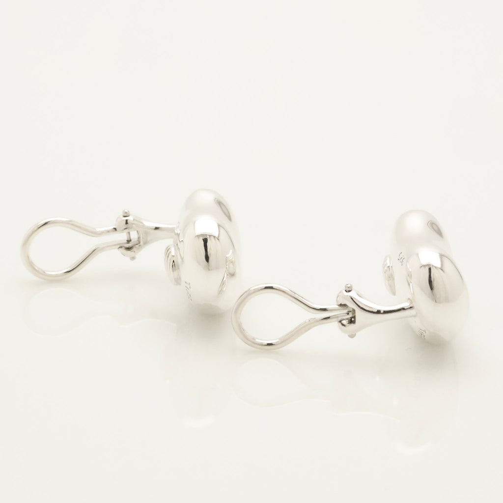 Tiffany & Co. Large Peretti 20mm Bean Clip-On Earrings Sterling Silver 925