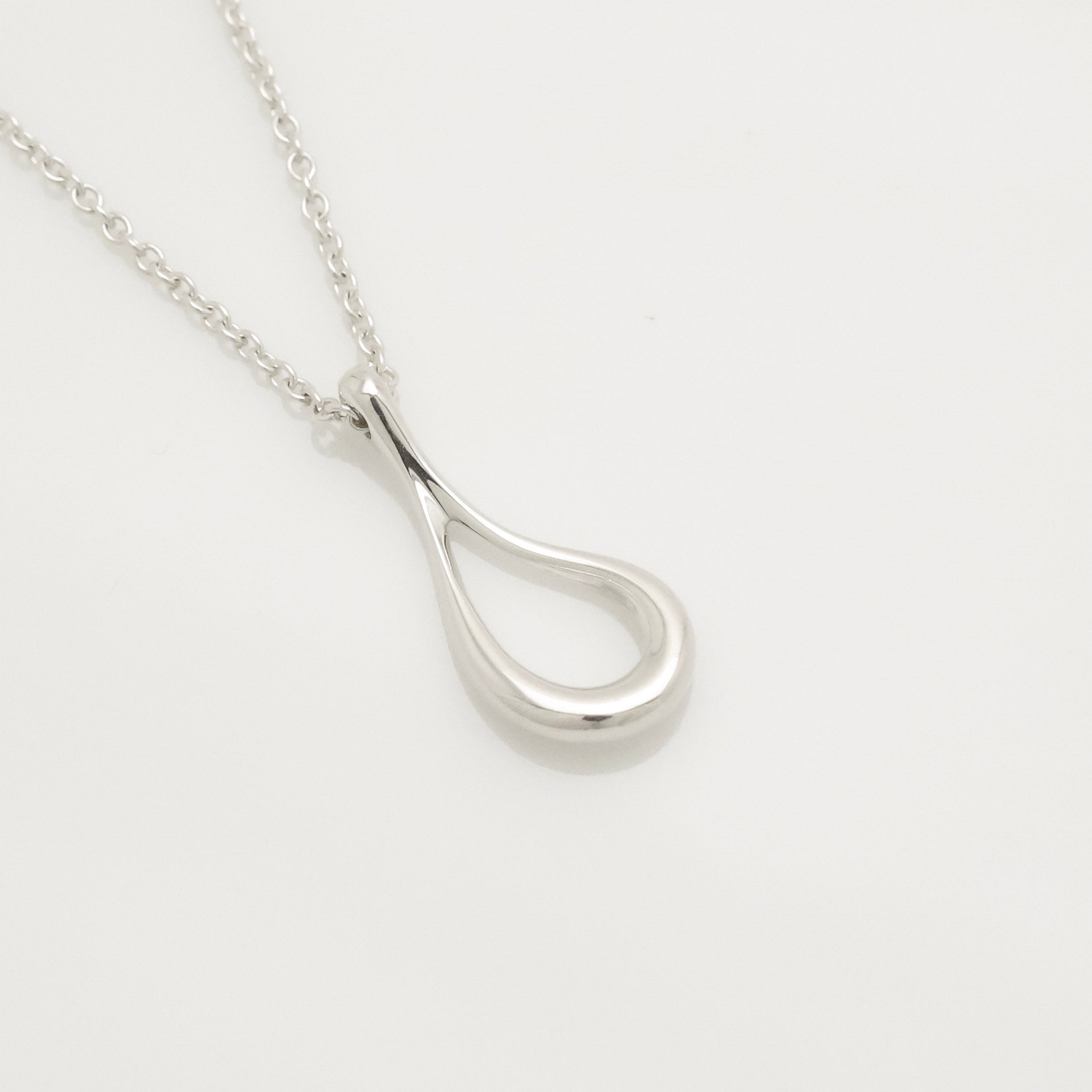  Tiffany & Co. Open Teardrop Necklace Pendant Sterling Silver 925 