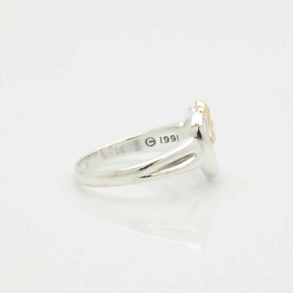 Tiffany & Co. Ribbon Bow Heart Ring  Gold &  Sterling Silver 925
