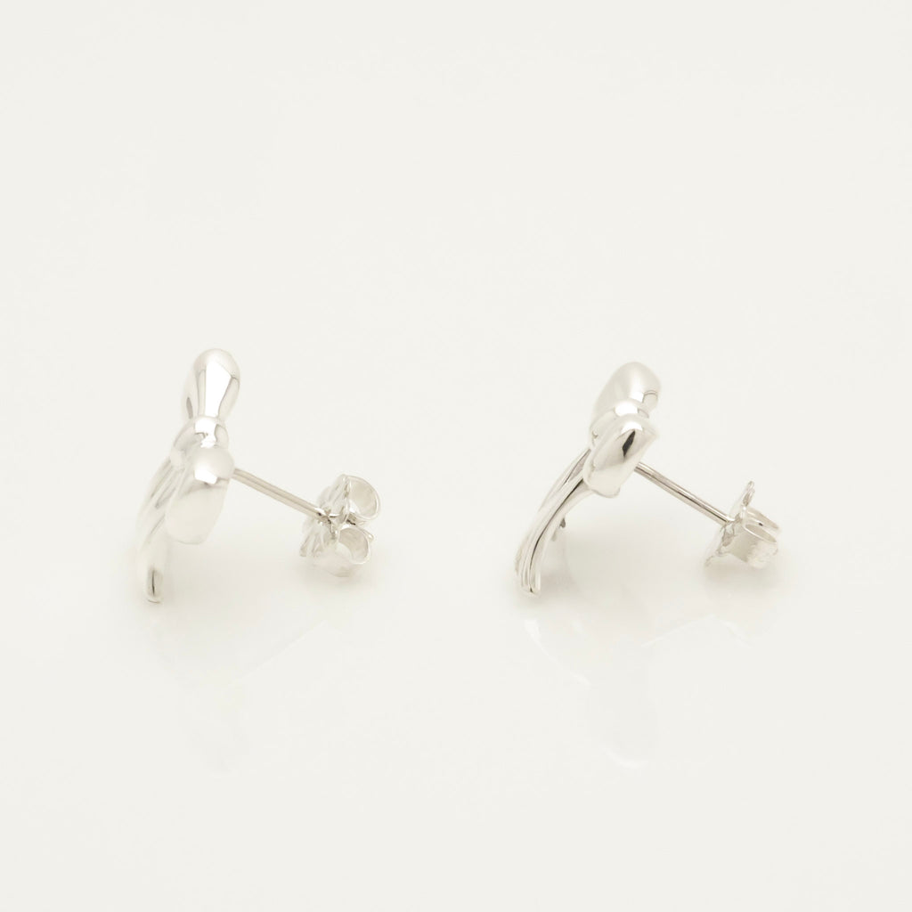 Tiffany & Co. Ribbon Bow Stud Earrings Sterling Silver 925