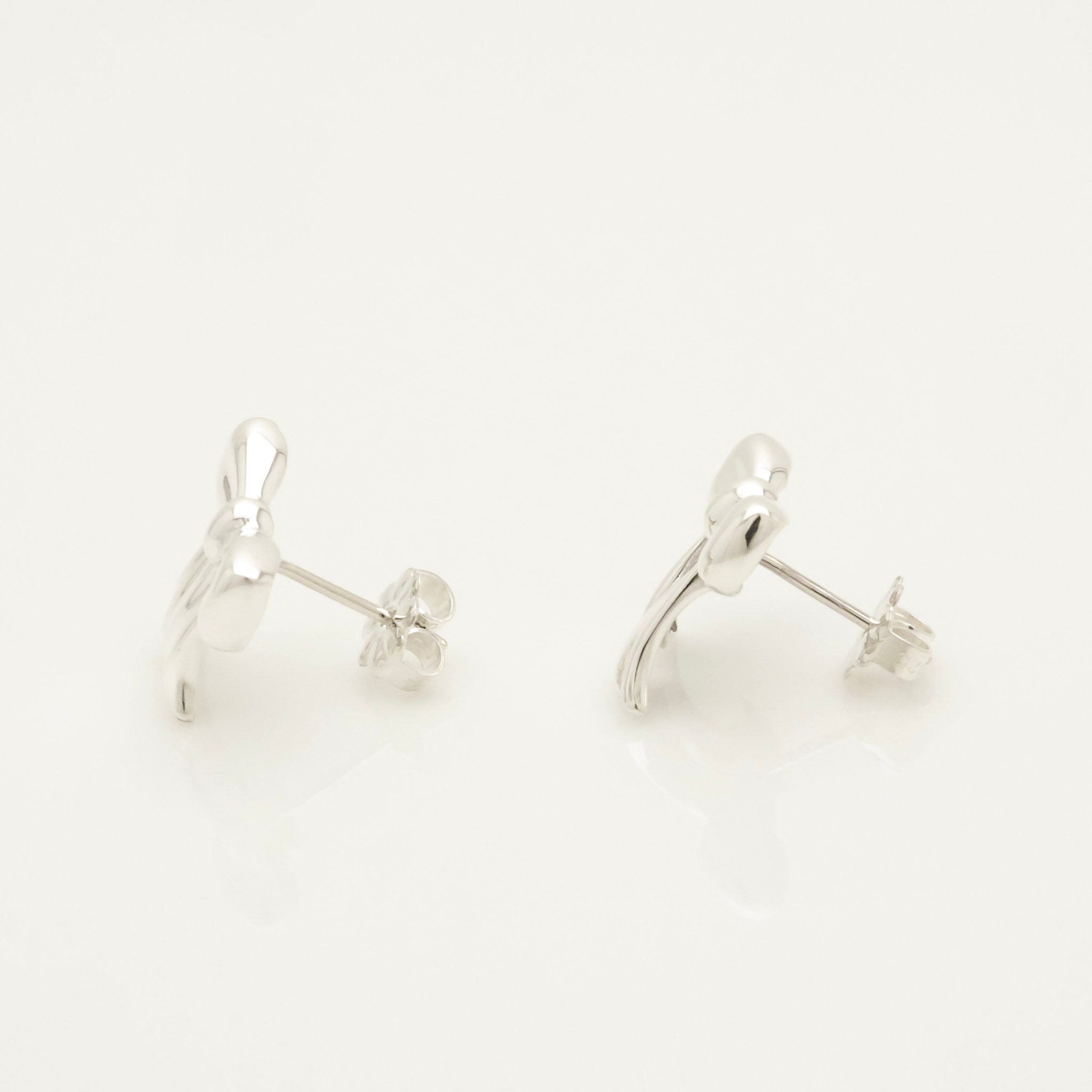 Tiffany & Co. Ribbon Bow Stud Earrings Sterling Silver 925