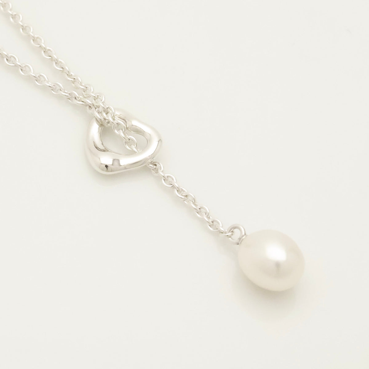 TIFFANY&Co. エルサ ペレッティ オープンハート ラリアット フレッシュウォーター パール ネックレス AG925