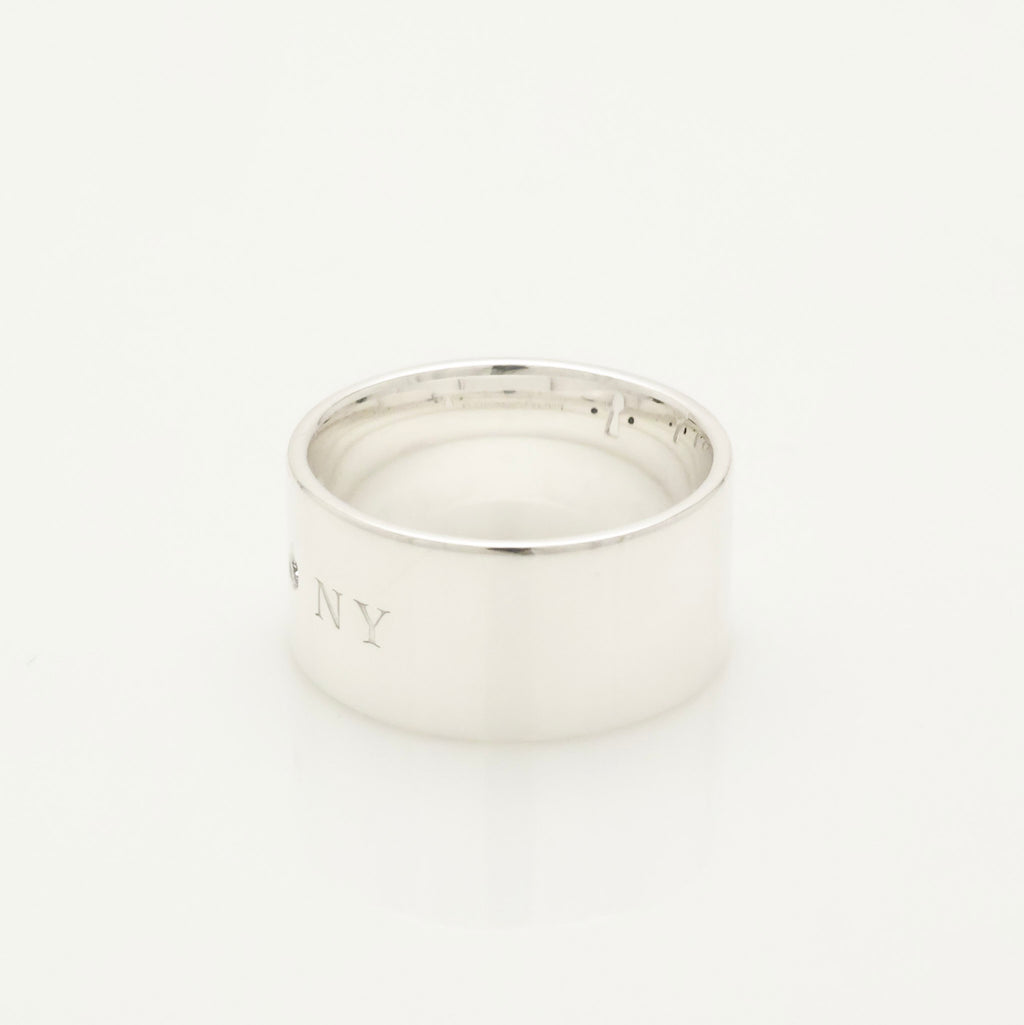 Tiffany & Co. 2P Diamond Keyhole Lock Ring Sterling Silver 925