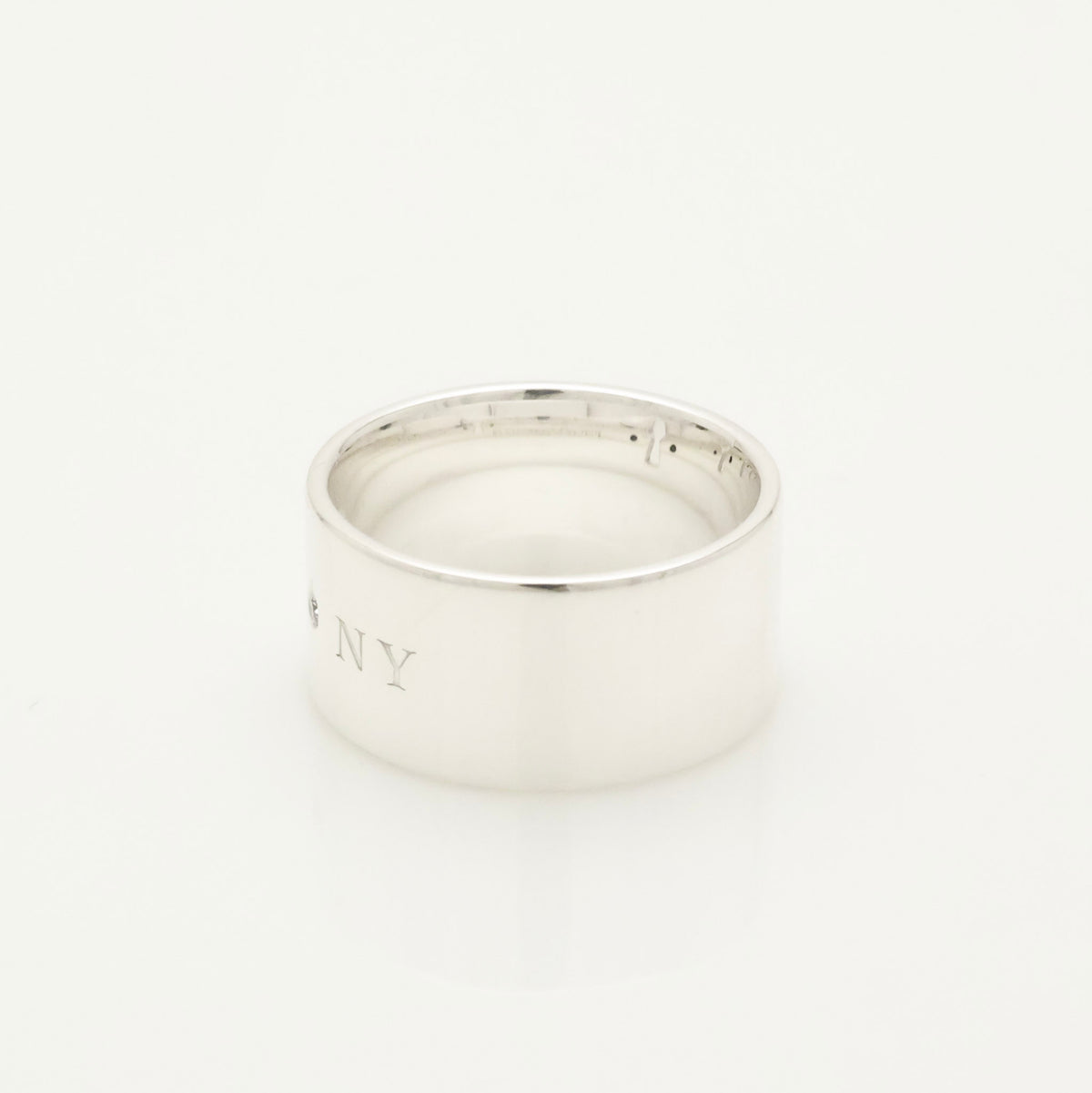 Tiffany & Co. 2P Diamond Keyhole Lock Ring Sterling Silver 925