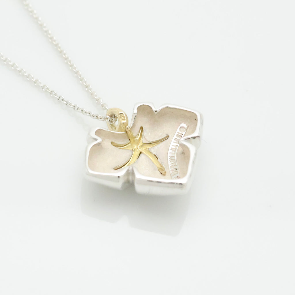  Tiffany & Co. Nature Leaf Pendant Necklace Sterling Silver 925 & Gold 