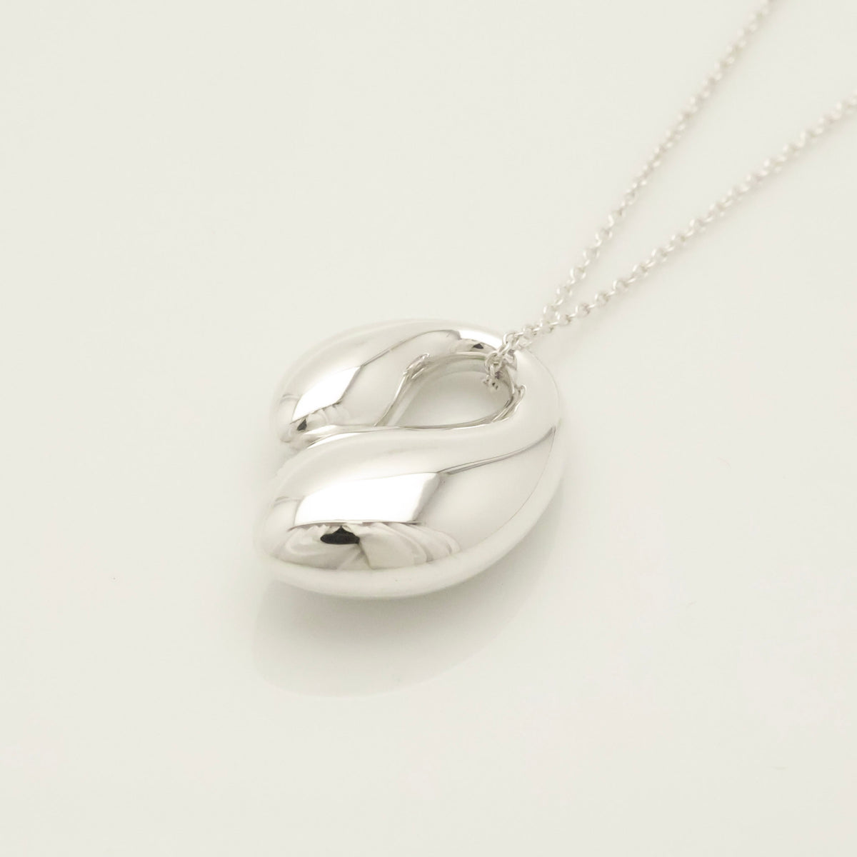 Tiffany & Co. Elsa Peretti Sterling Silver Double Teardrop Pendant Necklace Sterling Silver 925