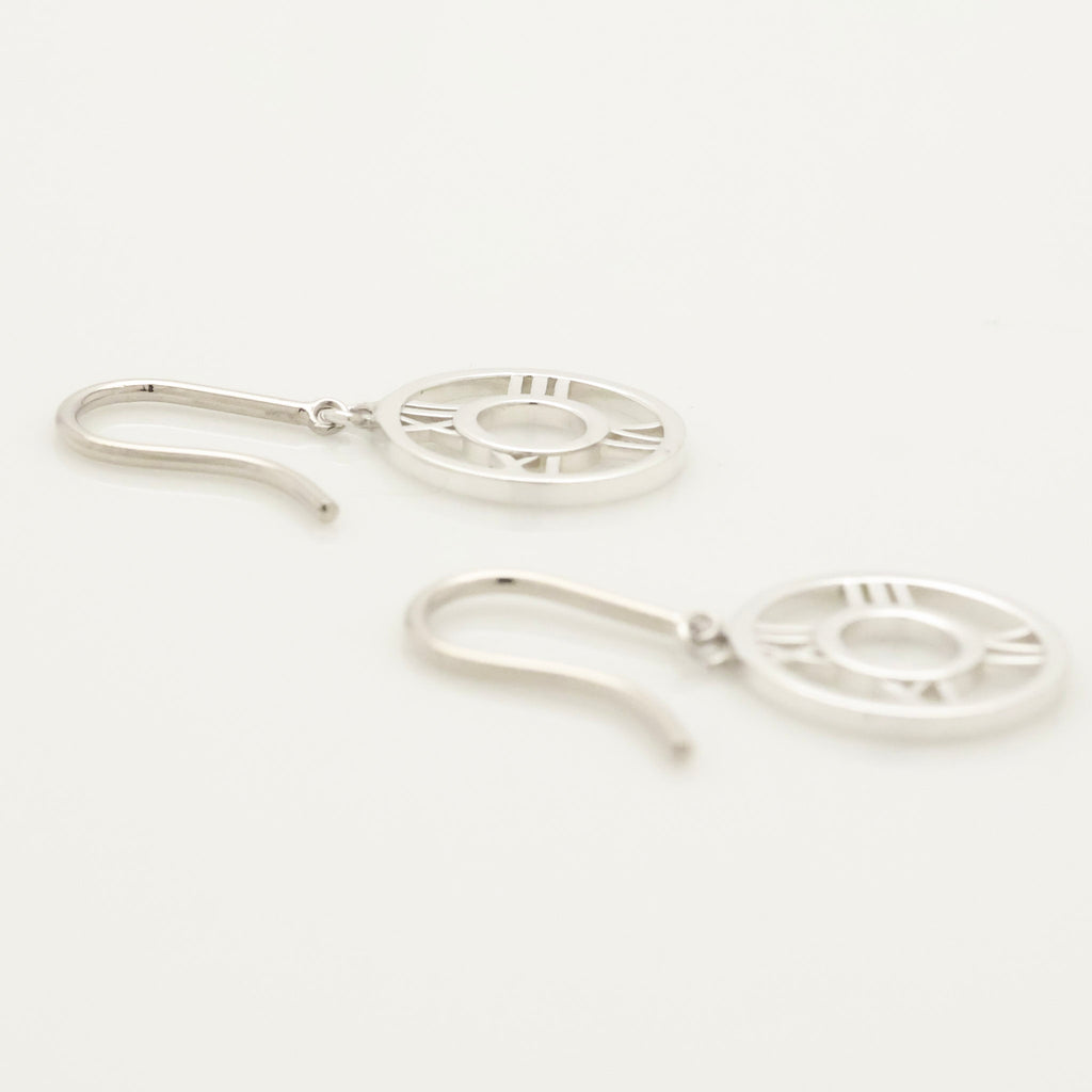 Tiffany & Co. Atlas Open Circle Dangle Hook Earrings Sterling Silver 925