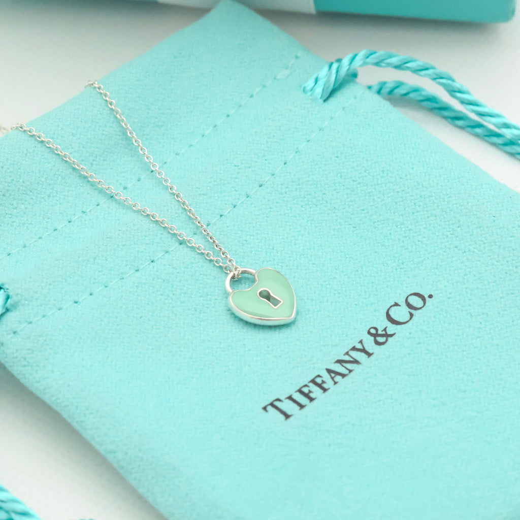 TIFFANY&Co. ハート ロック ブルーエナメル ネックレス AG925