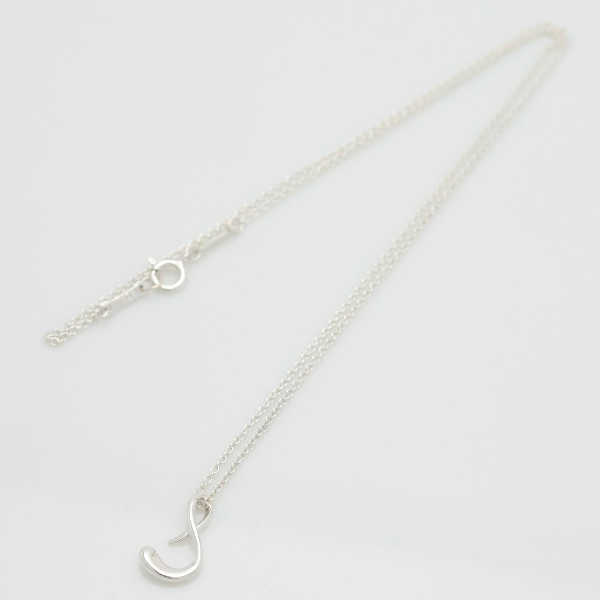 Tiffany & Co. Initial Letter "S" Pendant Necklace Sterling Silver 925