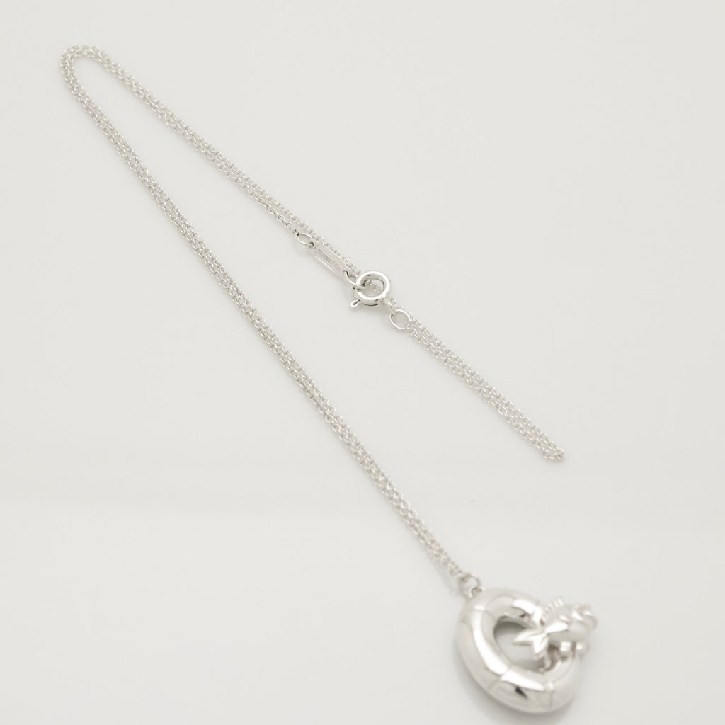 Tiffany & Co. Lifesaver Float Fish Silver Necklace Sterling Silver 925