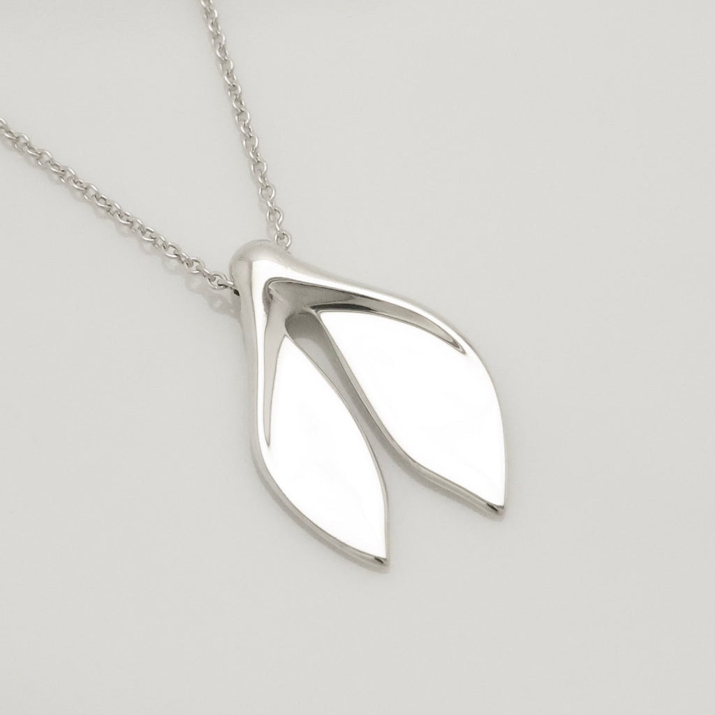 Tiffany & Co. Whale Tail Pendant Necklace Sterling Silver 925 