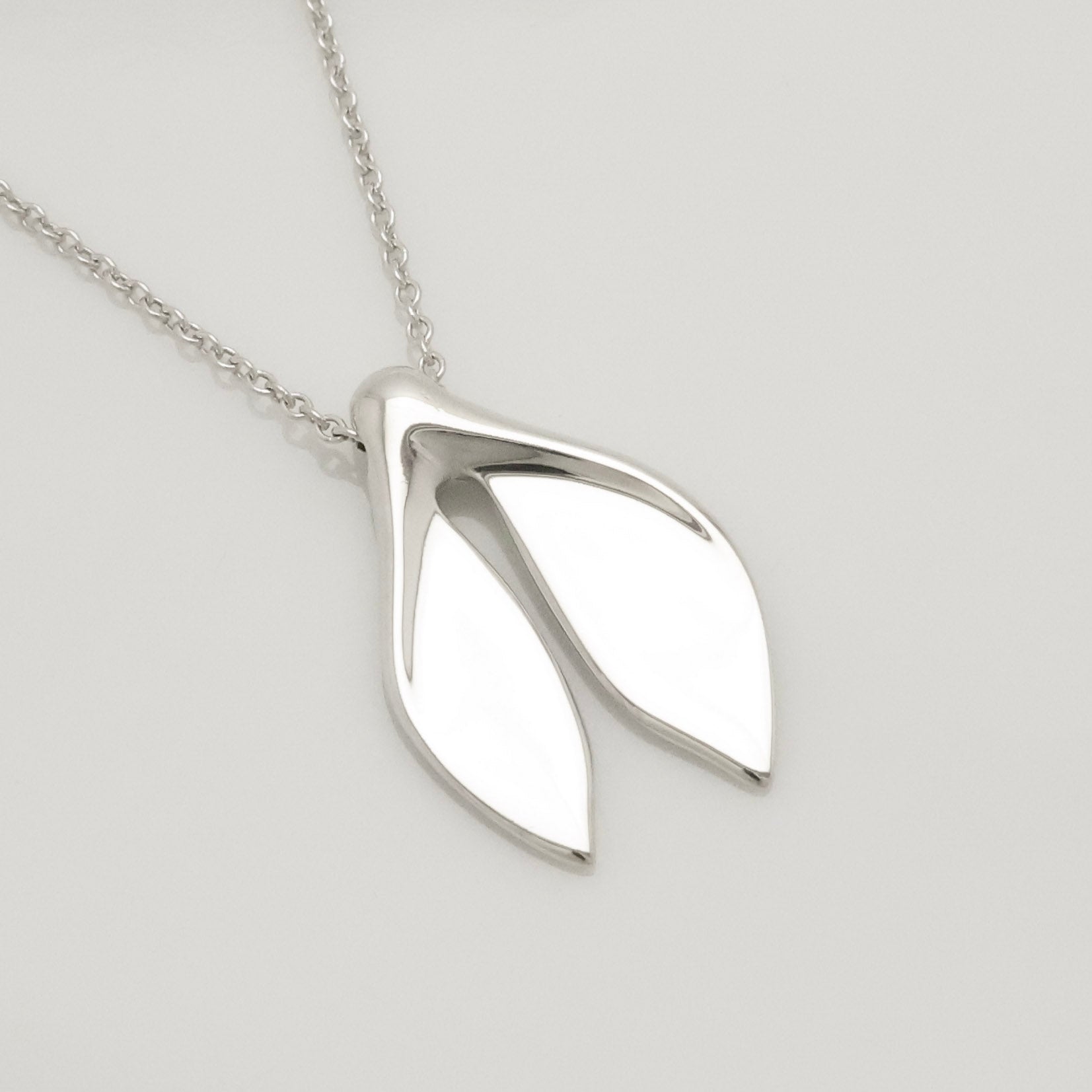 Tiffany & Co. Whale Tail Pendant Necklace Sterling Silver 925 