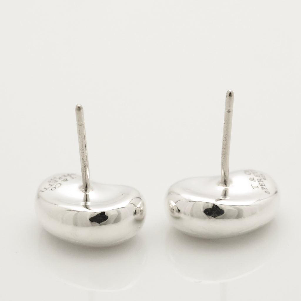 Tiffany & Co. Elsa Peretti Bean Design Earrings Sterling Silver 925