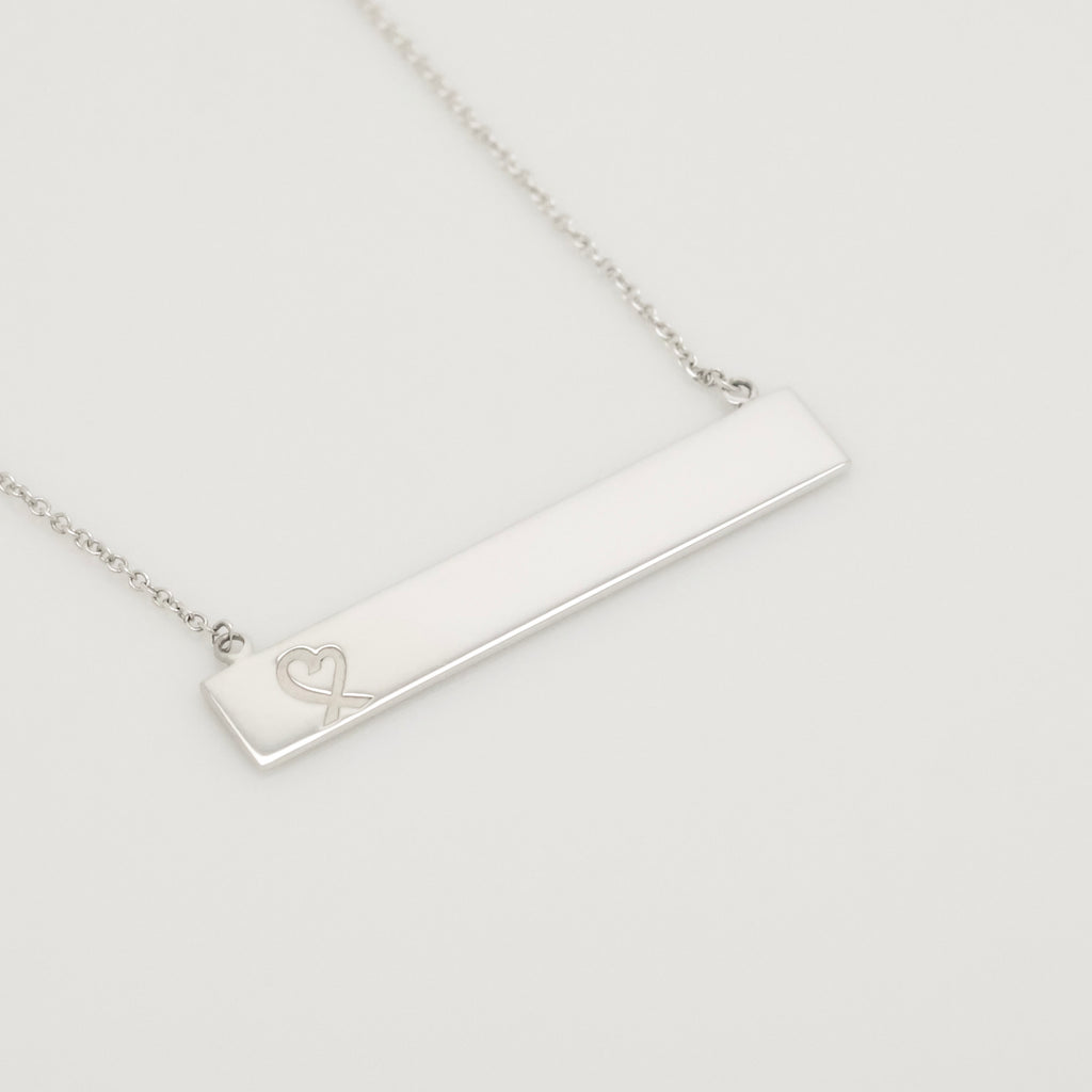 Tiffany & Co. Picasso Loving Heart Bar Necklace Sterling Silver 925