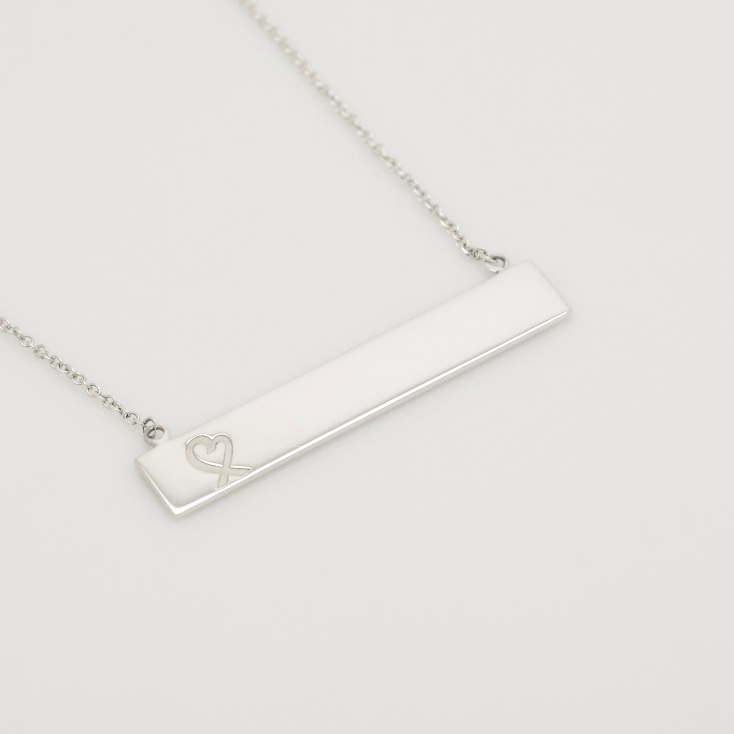 Tiffany & Co. Picasso Loving Heart Bar Necklace Sterling Silver 925
