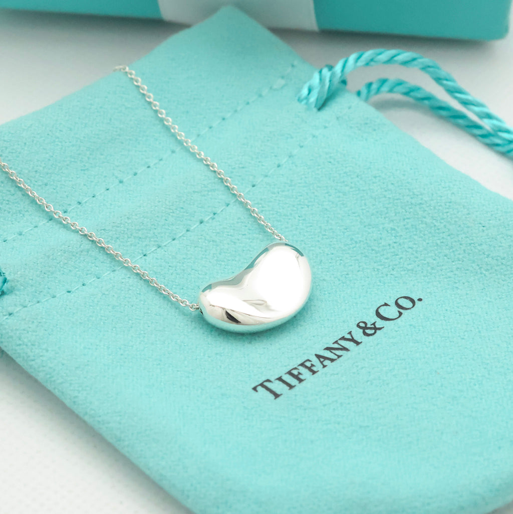  Tiffany & Co. Peretti Large  Bean Necklace  Sterling Silver 925 