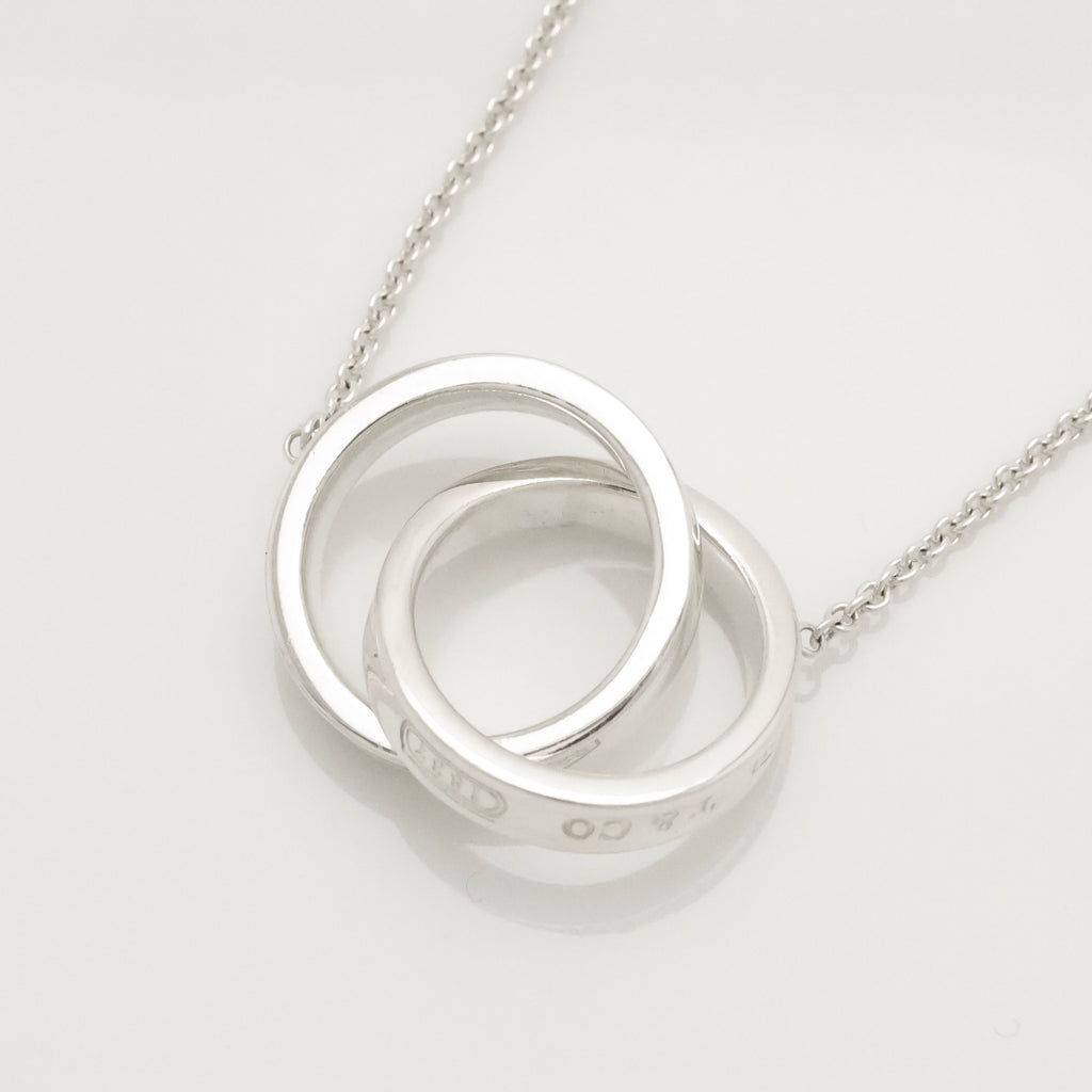 Tiffany & Co. 1837 Interlocking Circles Lariat Necklace Sterling Silver 925