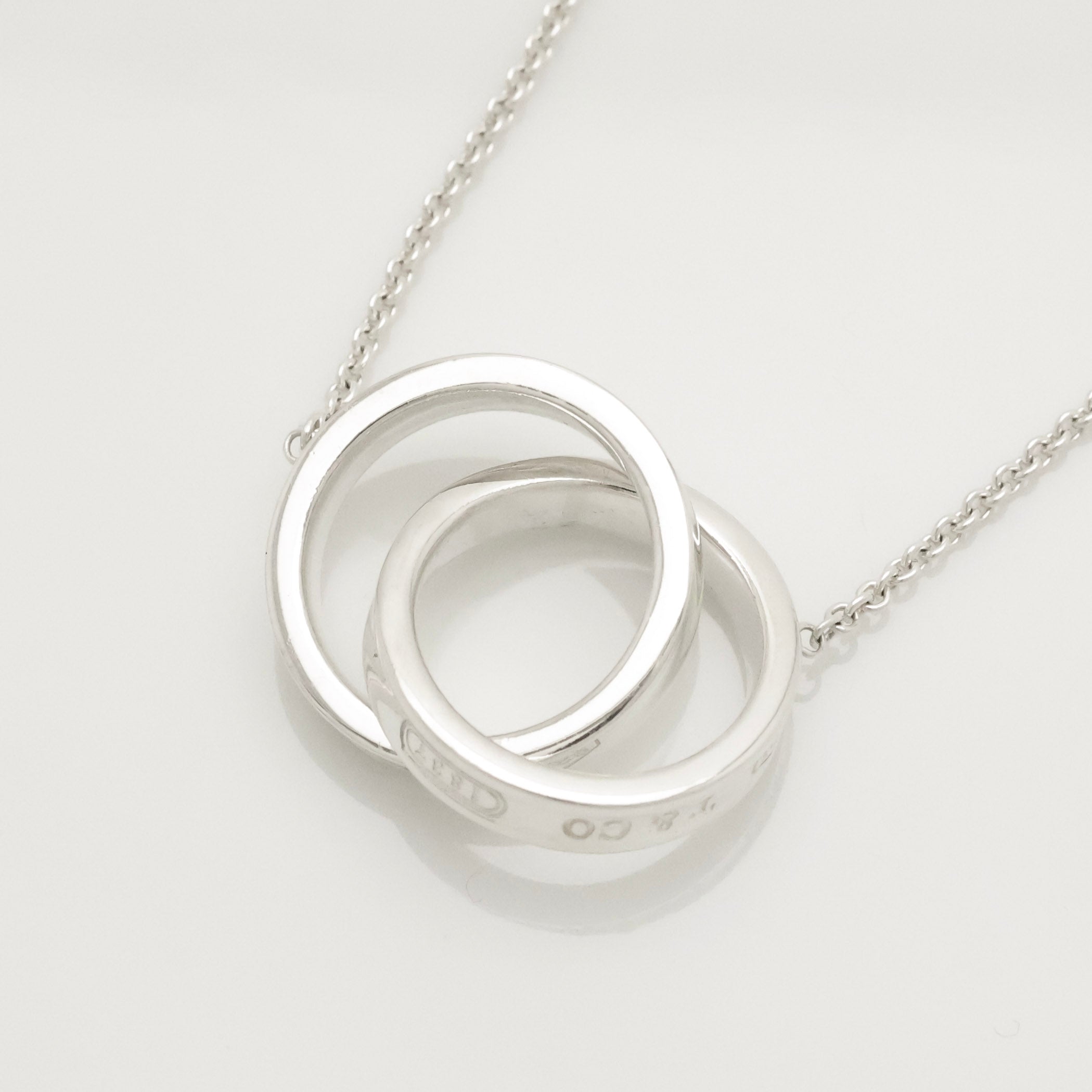 Tiffany & Co. 1837 Interlocking Circles Lariat Necklace Sterling Silver 925