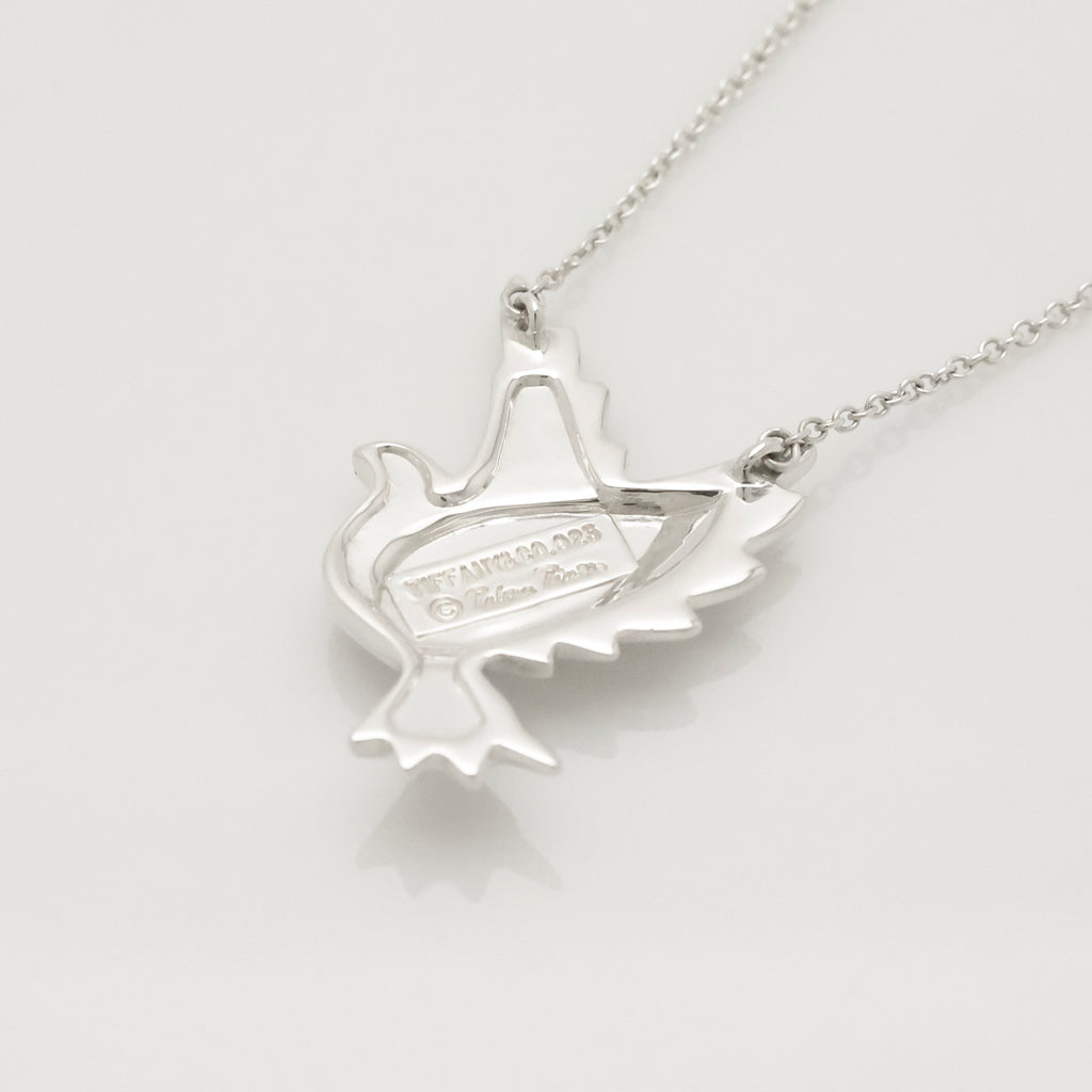 Tiffany & Co. Picasso Dove Bird Pendant Necklace Sterling Silver 925