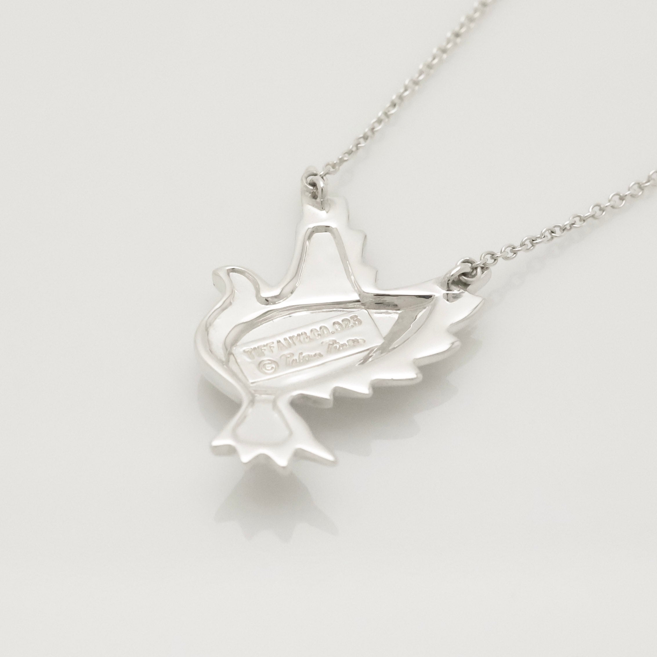 Tiffany & Co. Picasso Dove Bird Pendant Necklace Sterling Silver 925