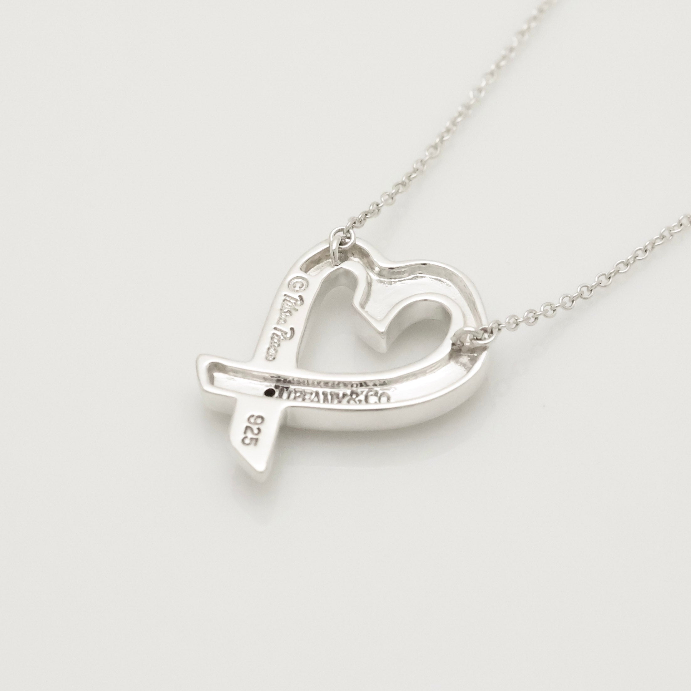 TIFFANY&Co. ミディアム ラビング ハート 1P ダイヤモンド パロマピカソ ネックレス AG925