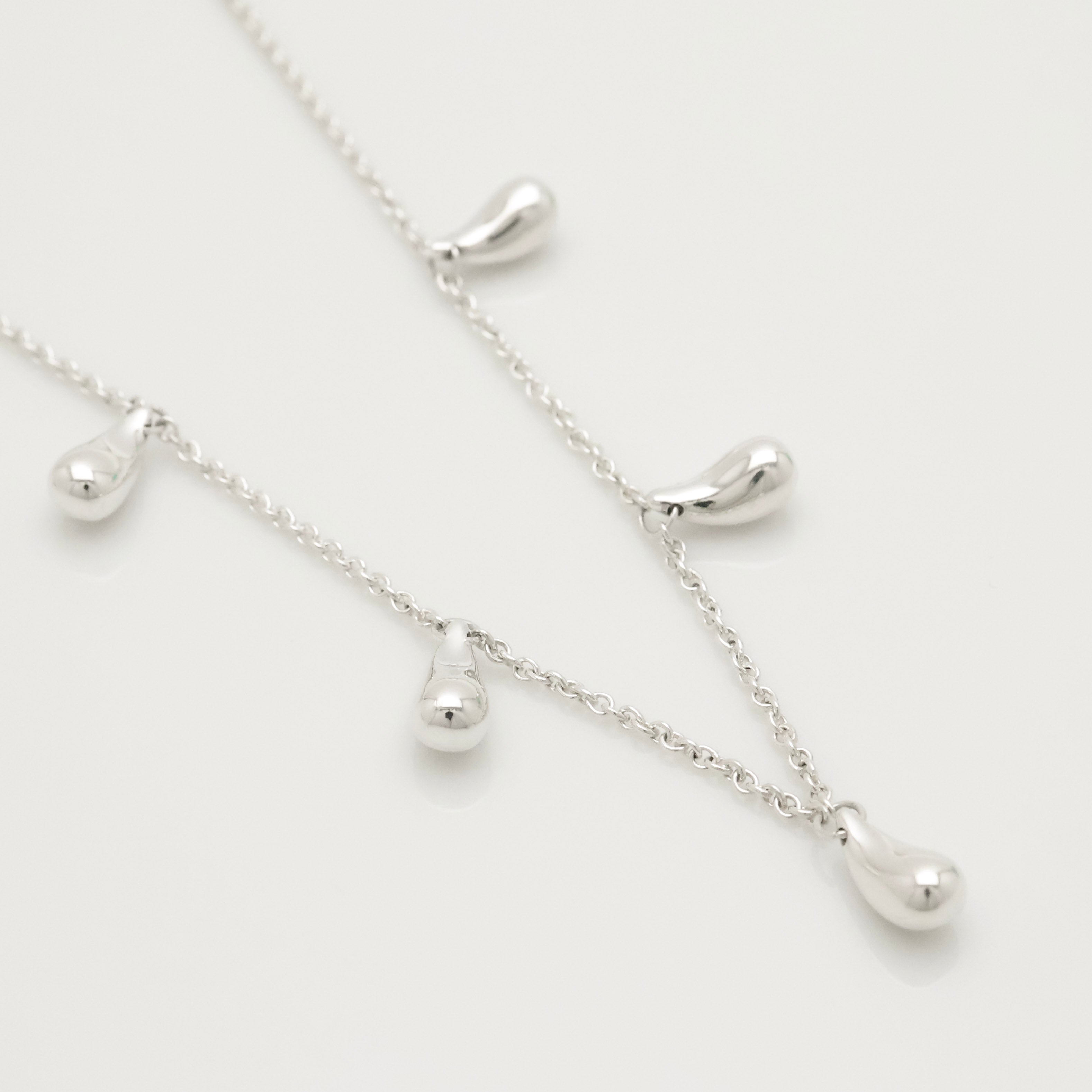 Tiffany & Co. Elsa Peretti Five 5 Teardrop Necklace Sterling Silver 925