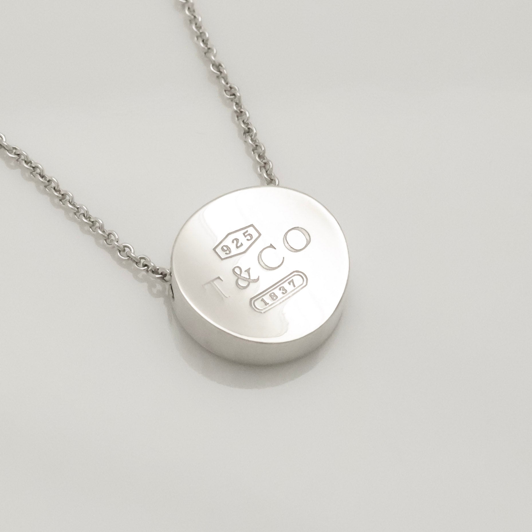 Tiffany & Co. 1837 Concave Circle Necklace Sterling Silver 925