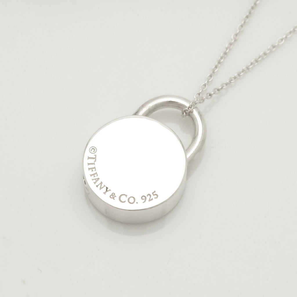Tiffany & Co. 1837 Round Lock Padlock Pendant Necklace Sterling Silver 925