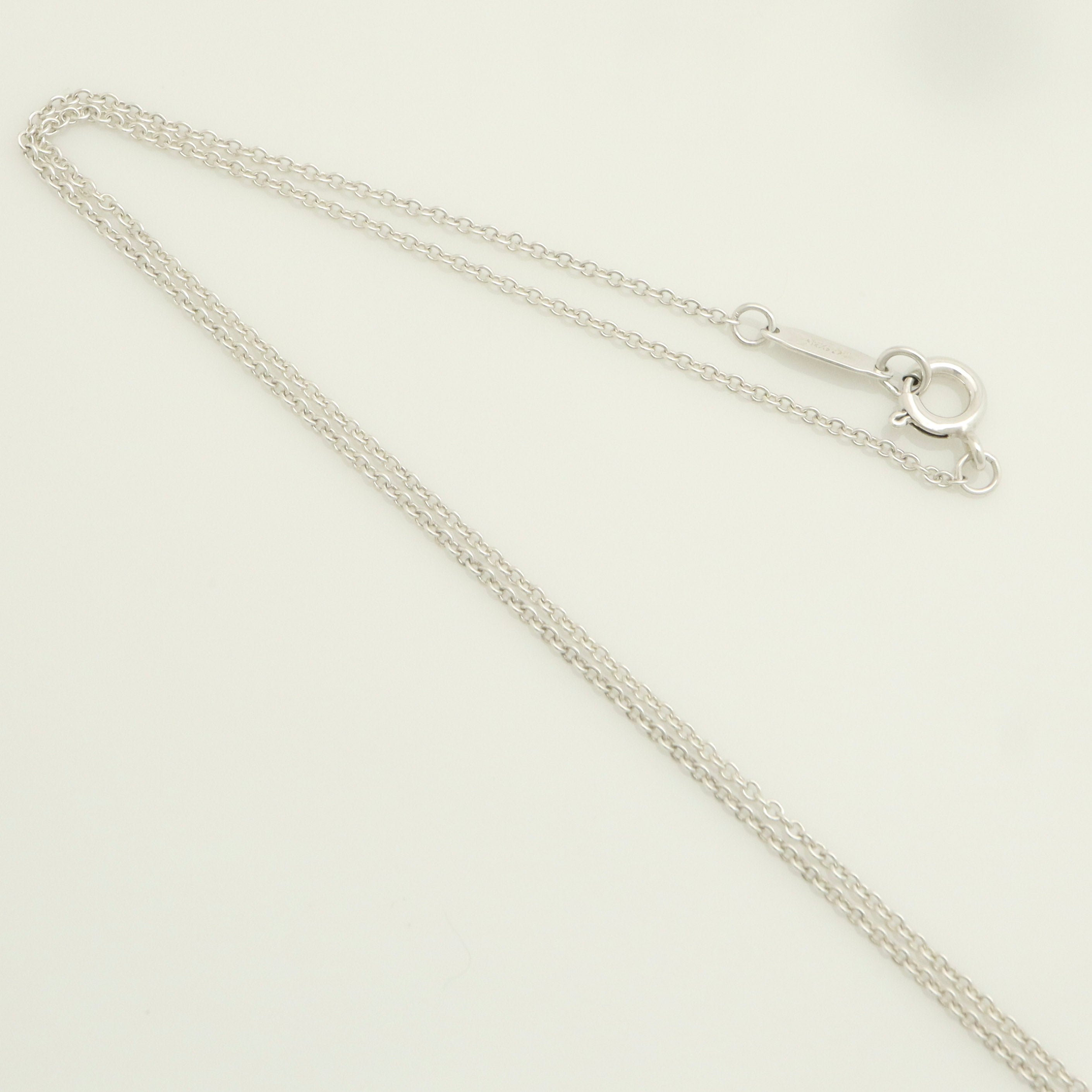 Tiffany & Co. Atlas Bar Roman Numeral Necklace Pendant Sterling Silver 925