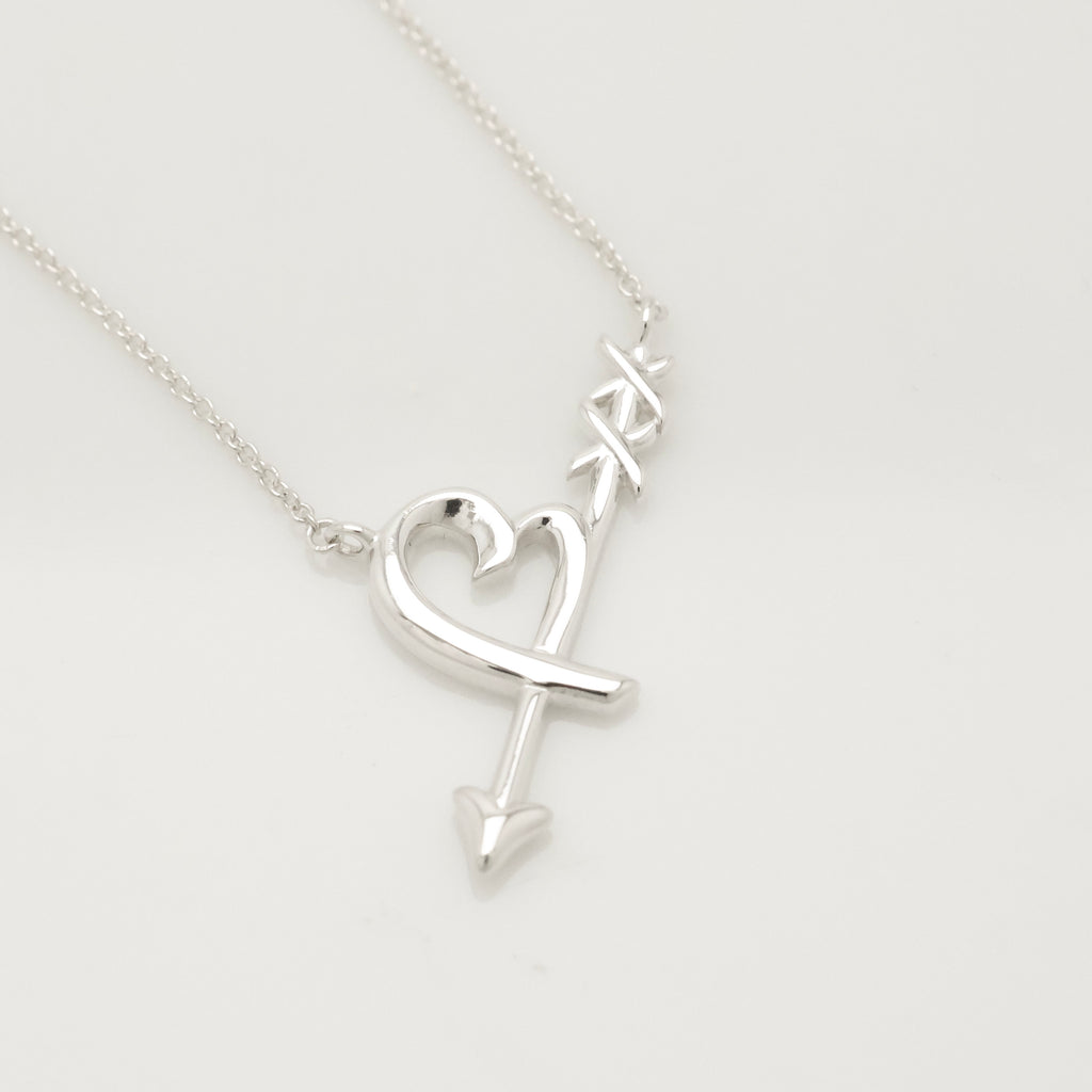  Tiffany & Co. Loving Heart Arrow Necklace Sterling Silver 925 