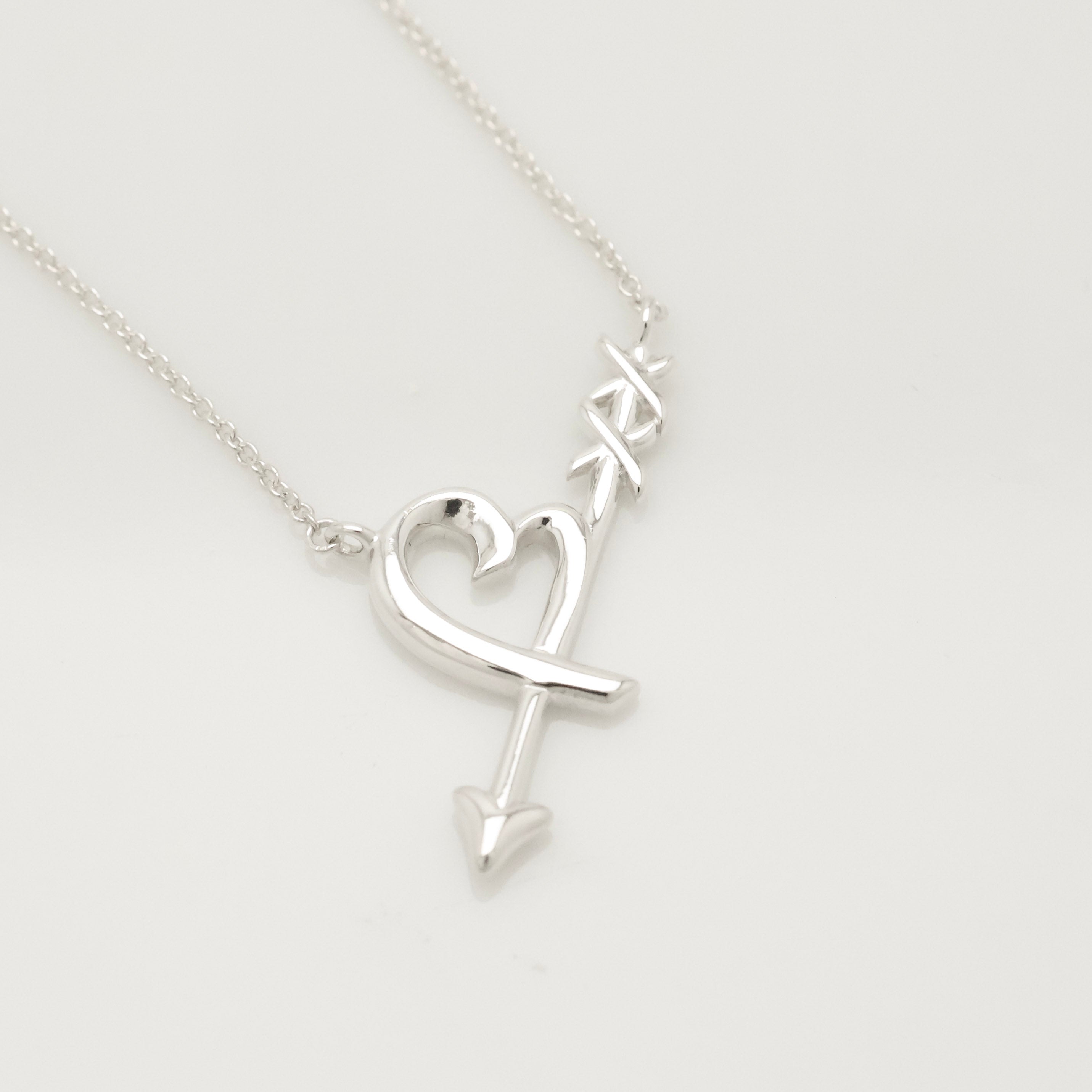  Tiffany & Co. Loving Heart Arrow Necklace Sterling Silver 925 