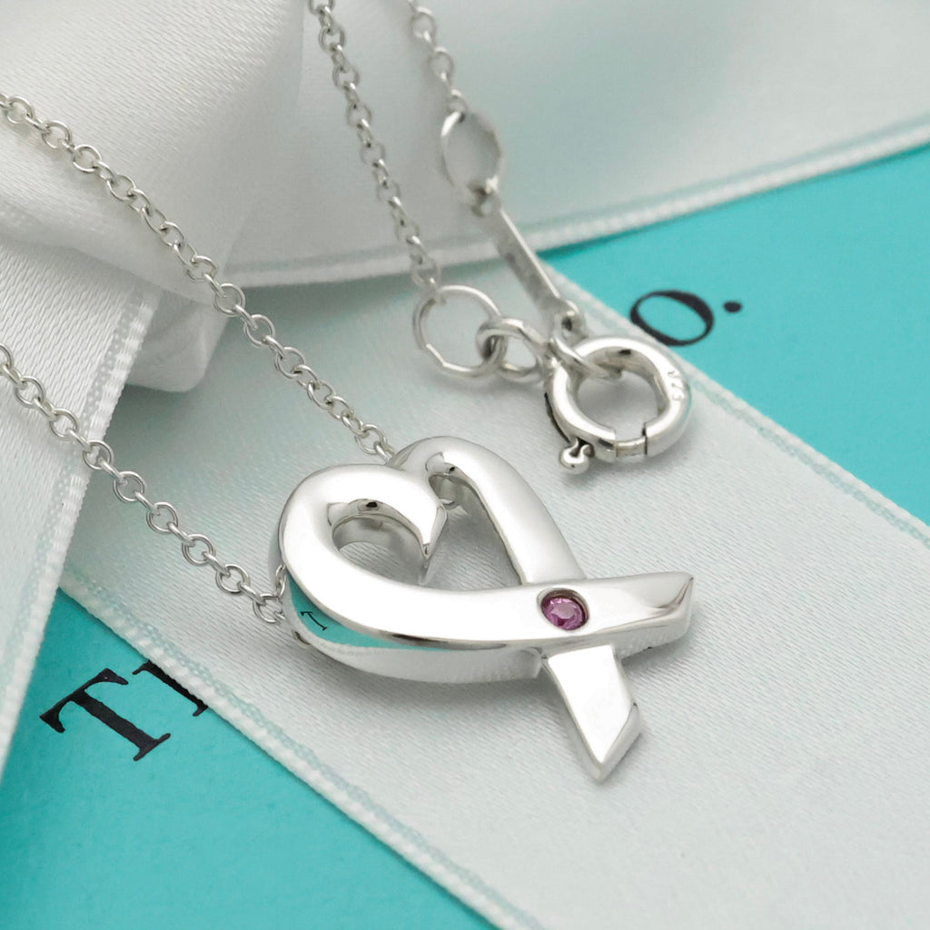 TIFFANY&Co. ラビング ハート ピンク サファイア パロマピカソ ネックレス AG925