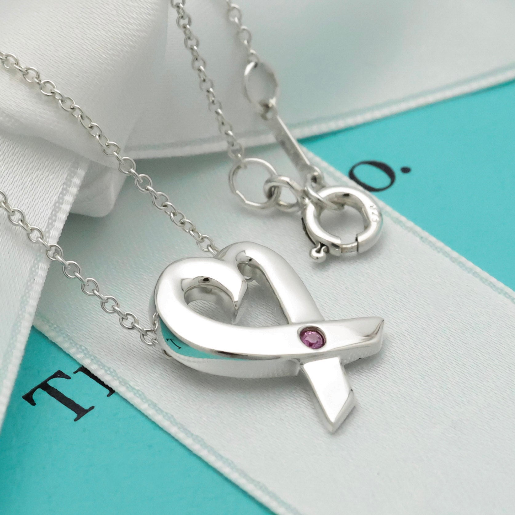 TIFFANY&Co. ラビング ハート ピンク サファイア パロマピカソ ネックレス AG925