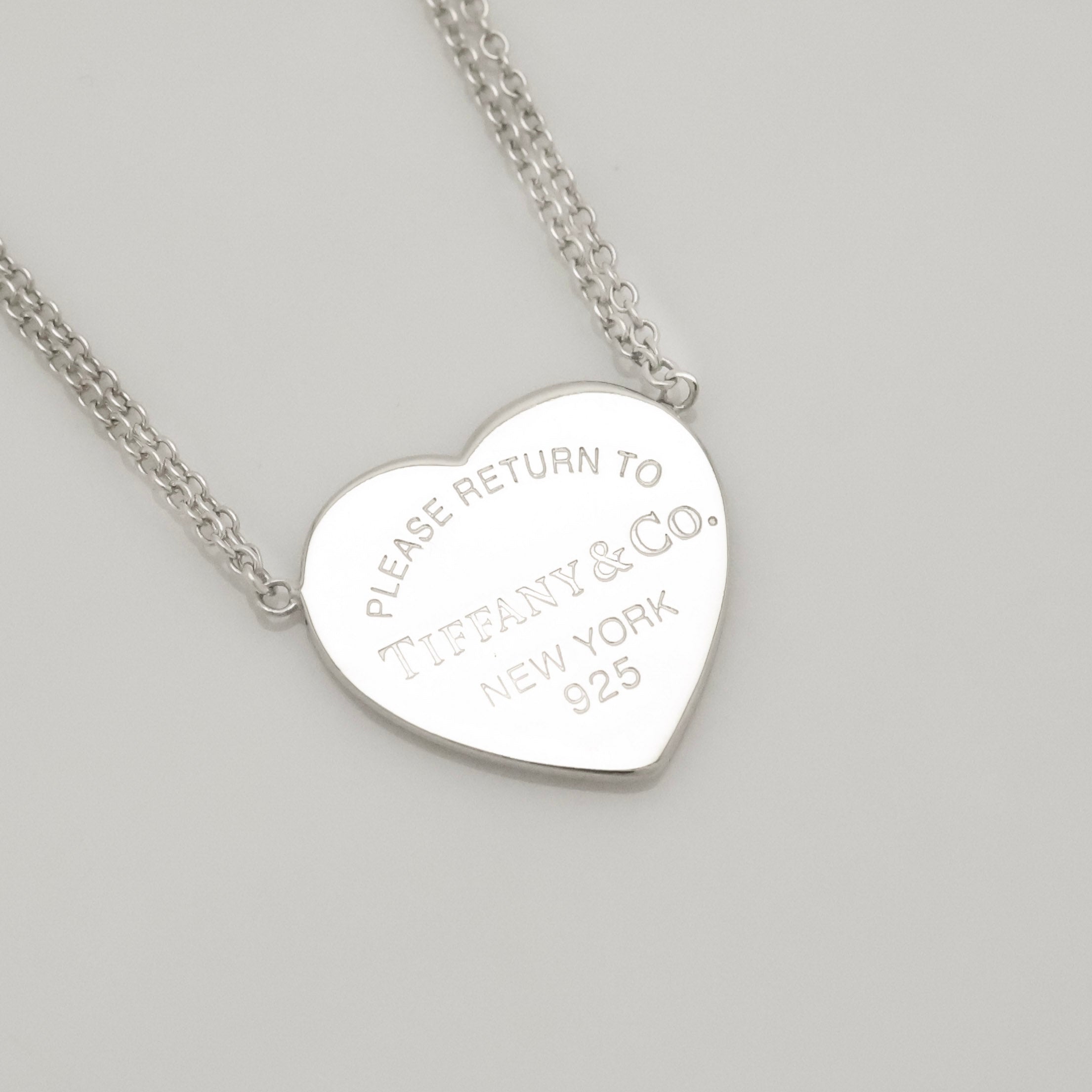 TIFFANY&Co. リターントゥ ティファニー スモール ハート タグ ダブル チェーン ネックレス AG925