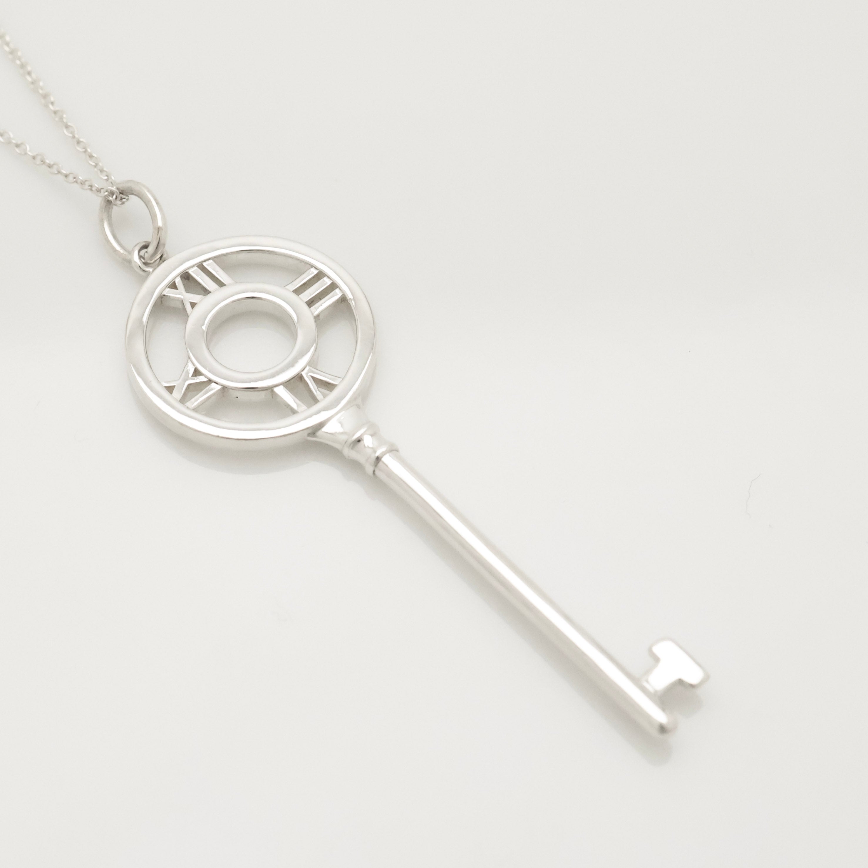  Tiffany & Co. Large Atlas Key Pendant Necklace Sterling Silver 925 