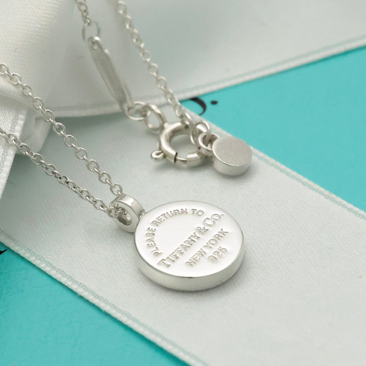 Tiffany & Co. Return to Round Necklace Sterling Silver 925 