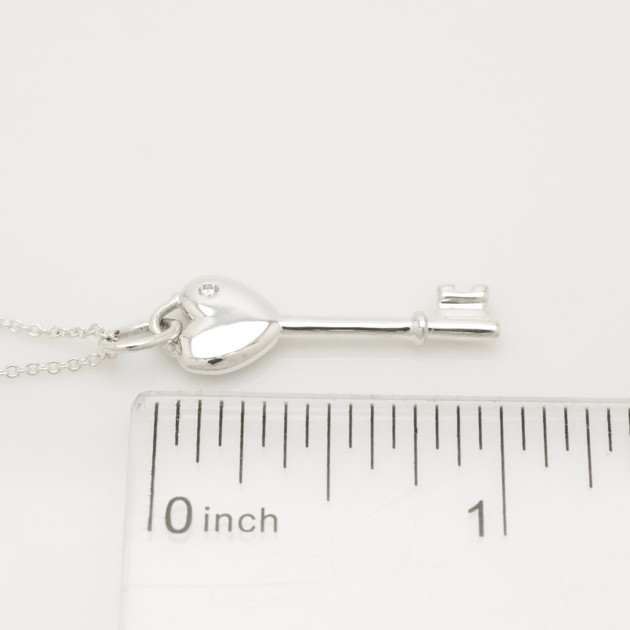 TIFFANY&Co. ハート キー 1P ダイヤモンド ネックレス AG925