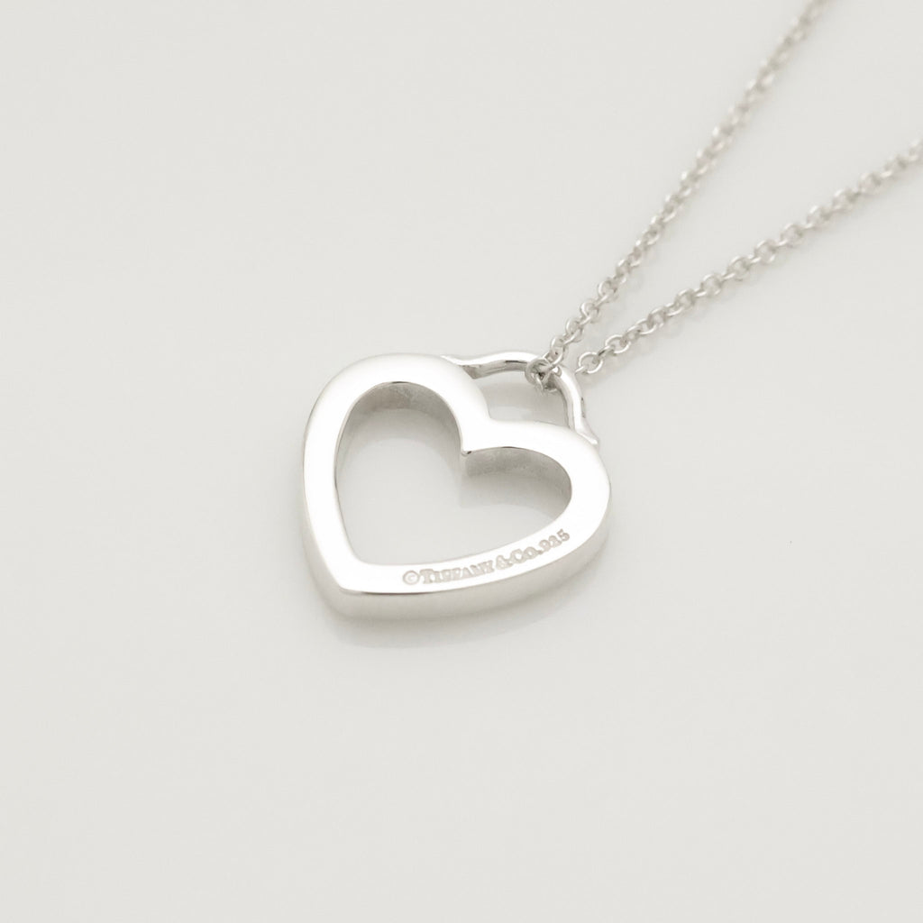  Tiffany & Co. Sentimental Heart Necklace Pendant Sterling Silver 925