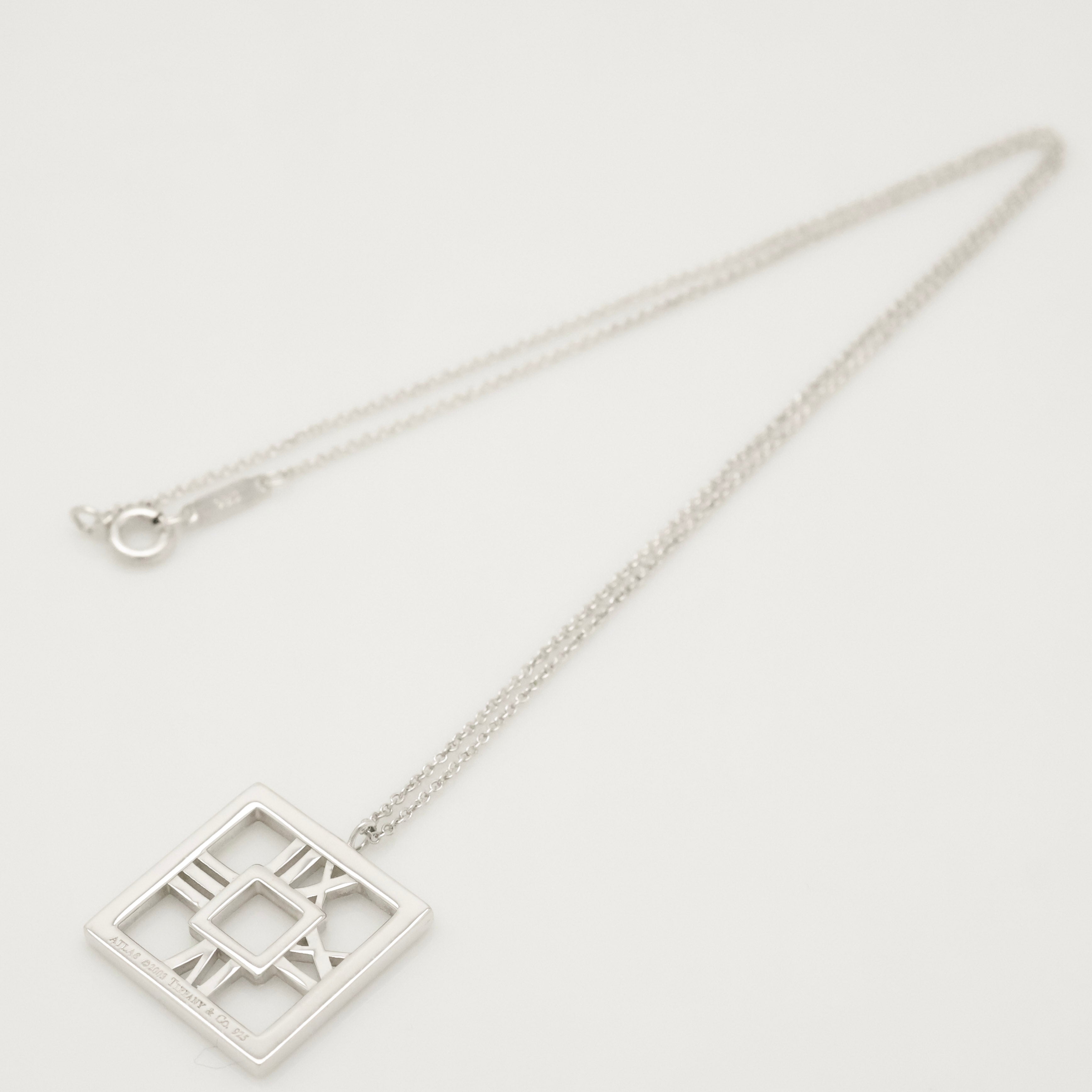 TIFFANY&Co. アトラス オープン スクエア ネックレス AG925