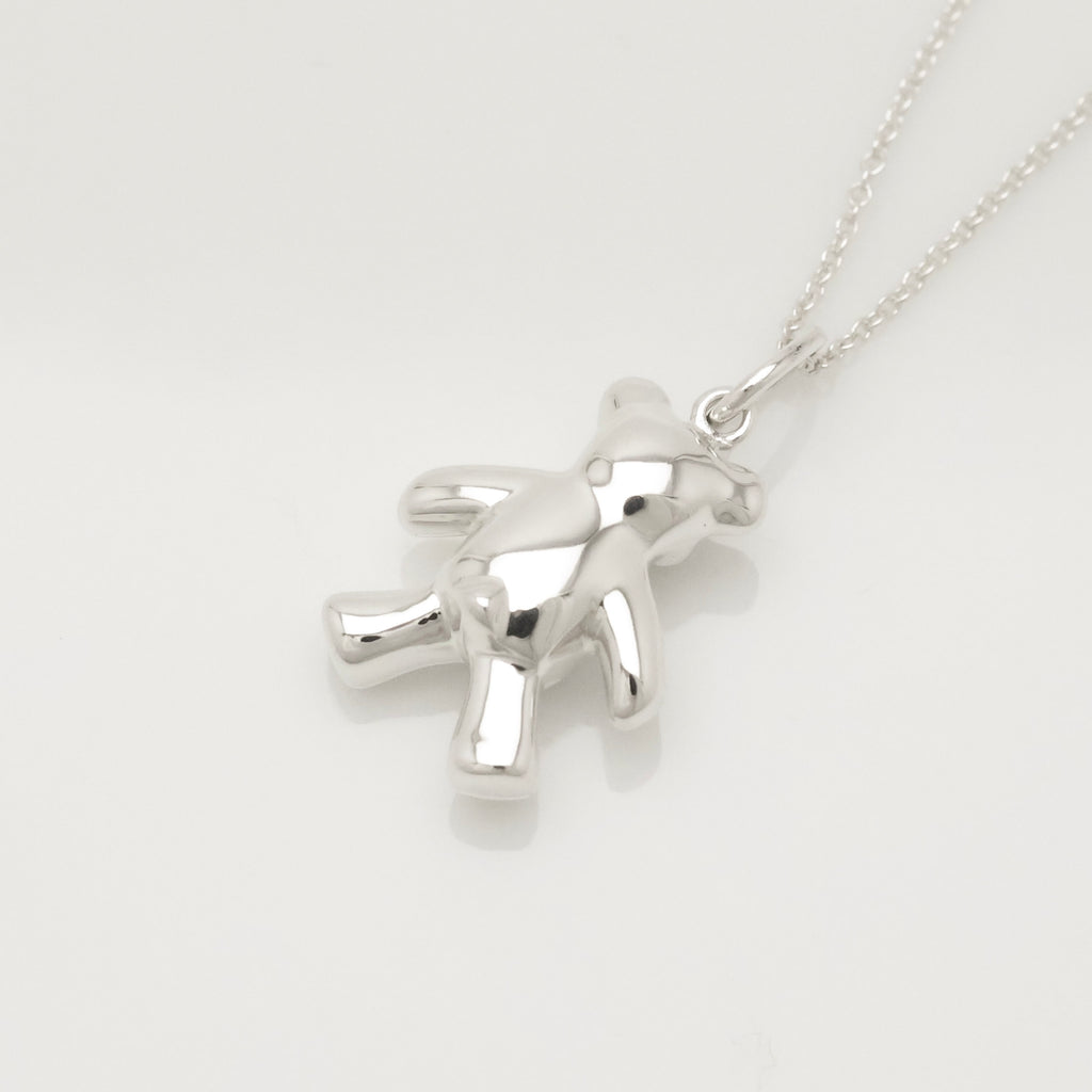 Tiffany & Co. Teddy Bear Pendant Necklace Sterling Silver 925 