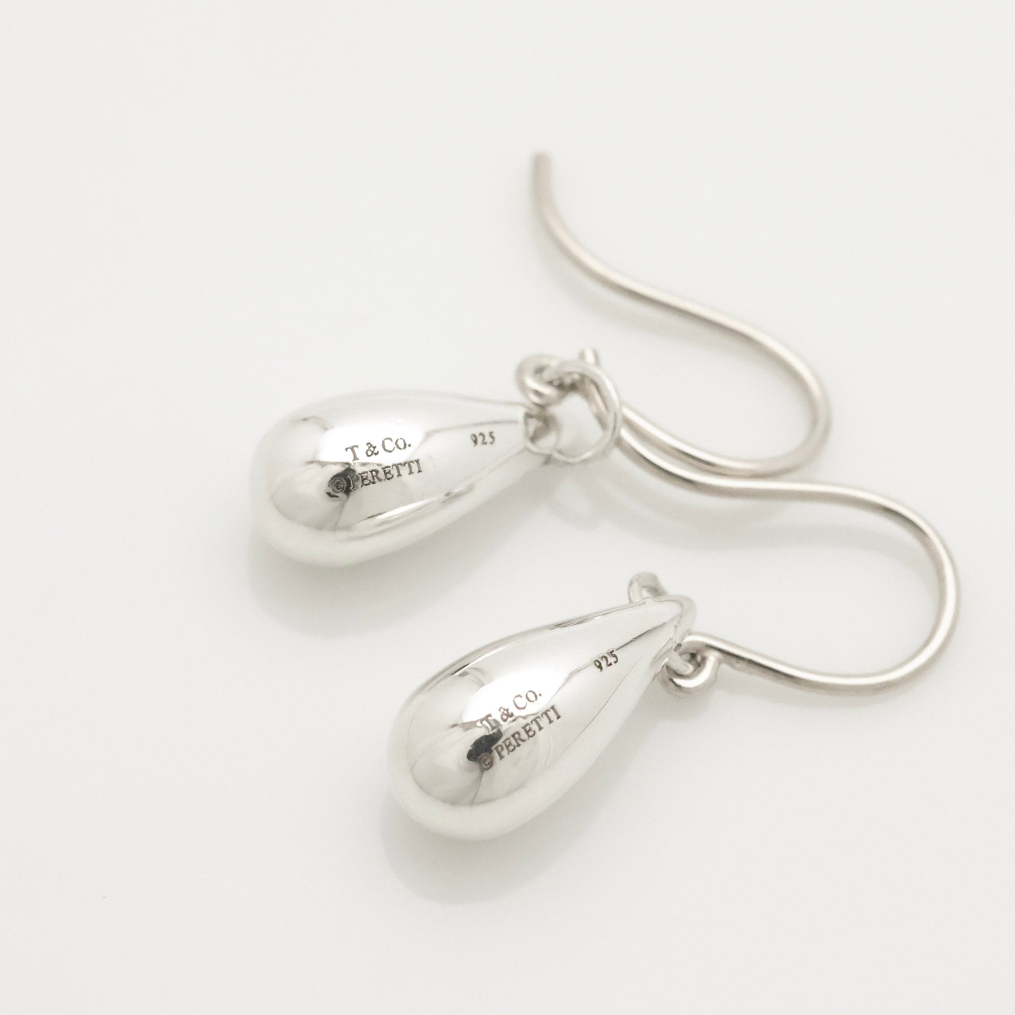 Tiffany & Co. Peretti Teardrop Dangle Earrings Sterling Silver 925