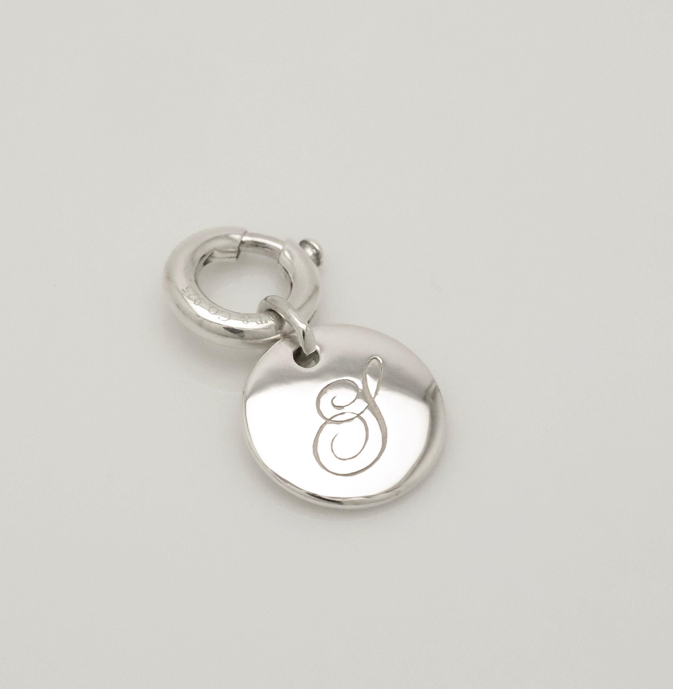 Tiffany & Co. Notes Letter S Disc Round Pendant Charm Sterling Silver 925