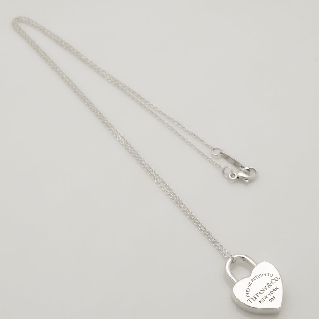 Tiffany & Co. Return to Heart Lock Padlock Necklace Sterling Silver 925
